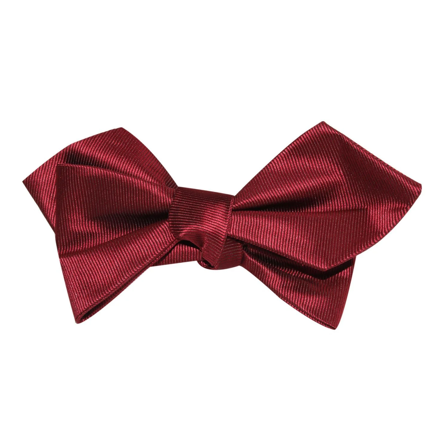 Dark Maroon Self Tie Diamond Tip Bow Tie - Image 2