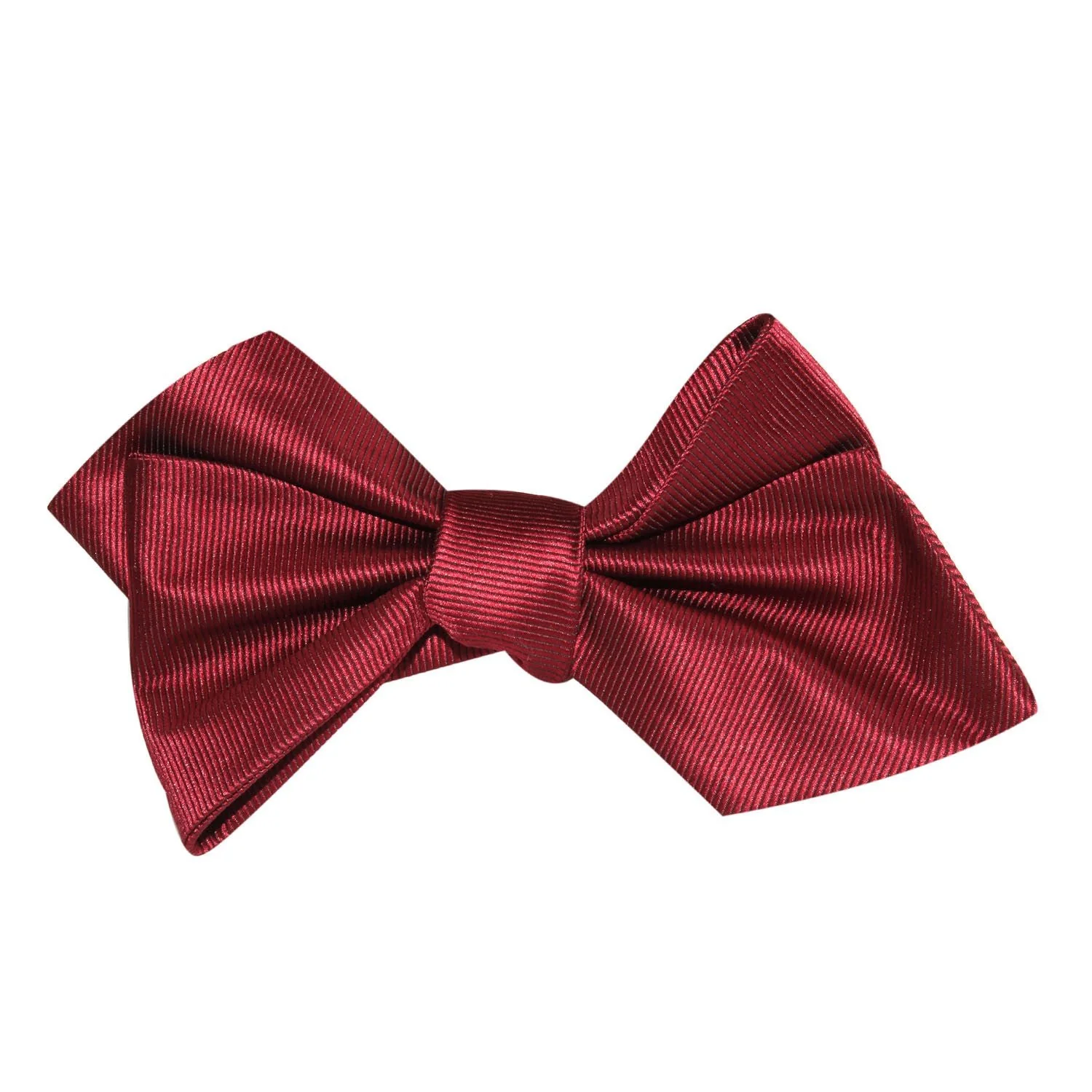 Dark Maroon Self Tie Diamond Tip Bow Tie - Image 3