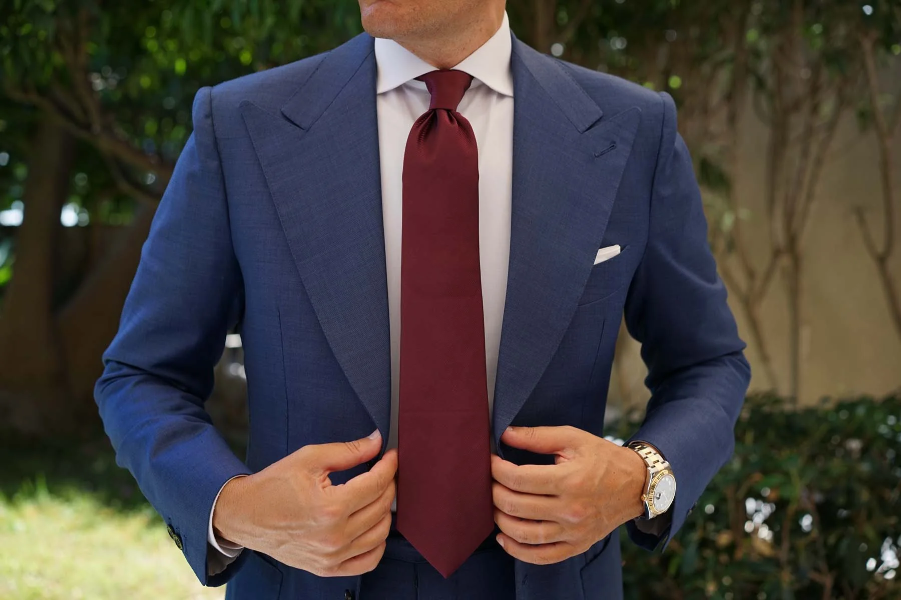 Dark Merlot Wine Twill Necktie - Image 4