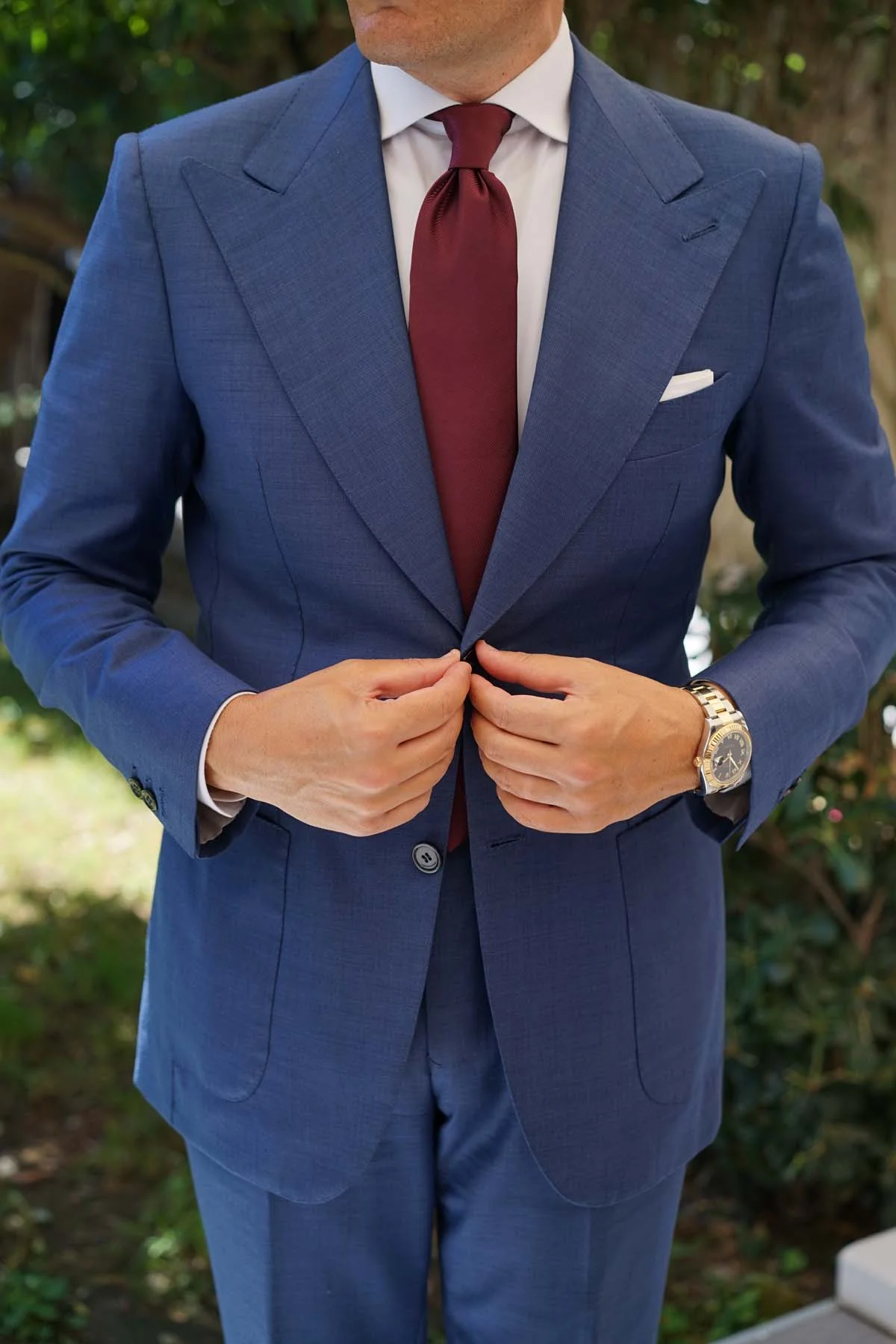 Dark Merlot Wine Twill Necktie - Image 5