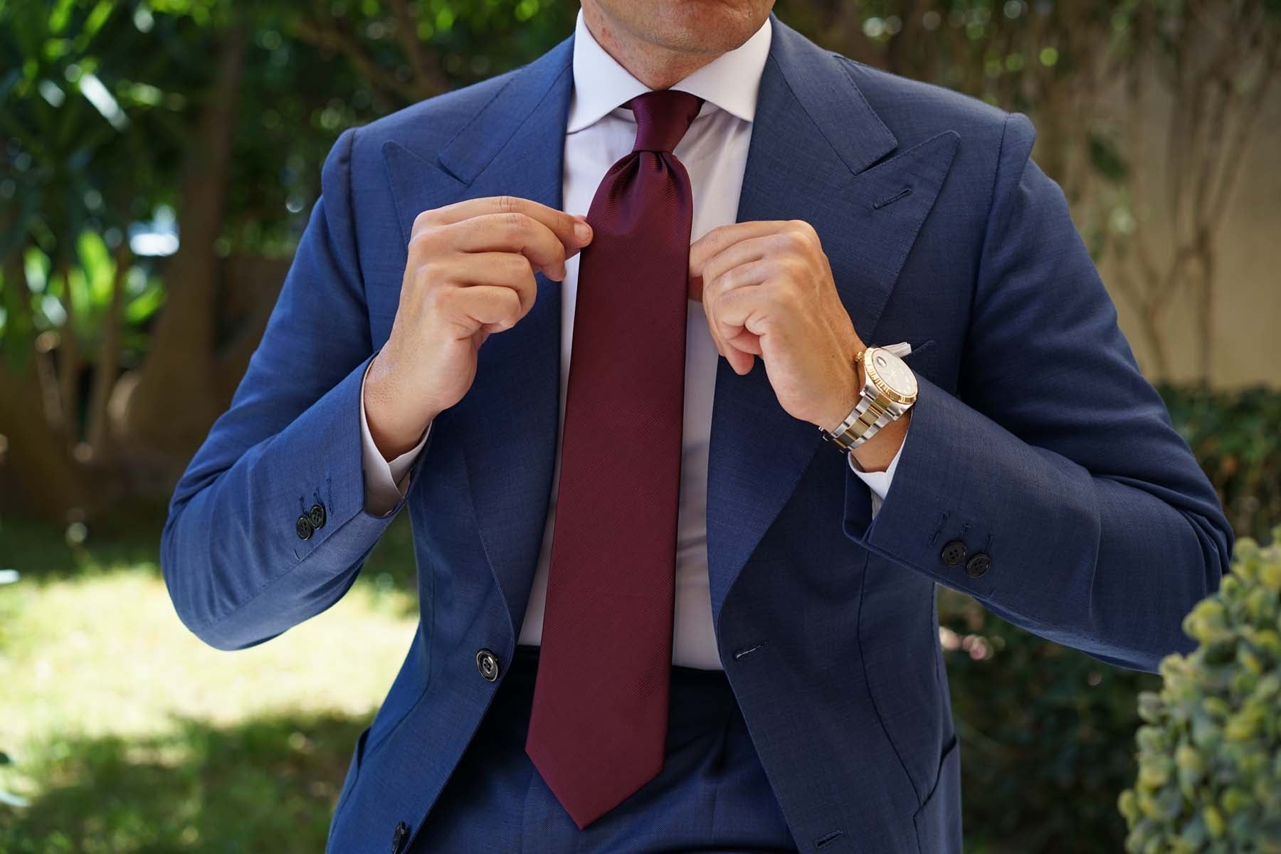 Dark Merlot Wine Twill Necktie - Image 6