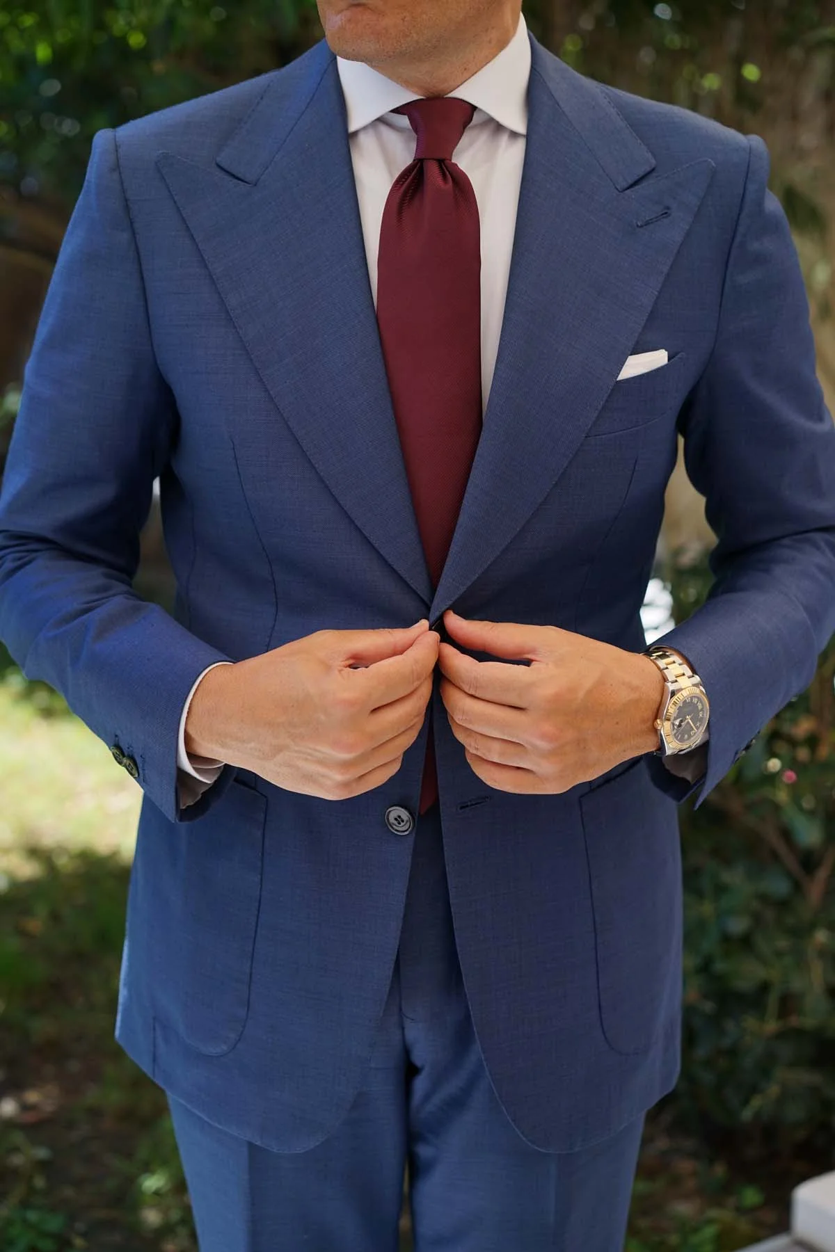 Dark Merlot Wine Twill Necktie - Image 7