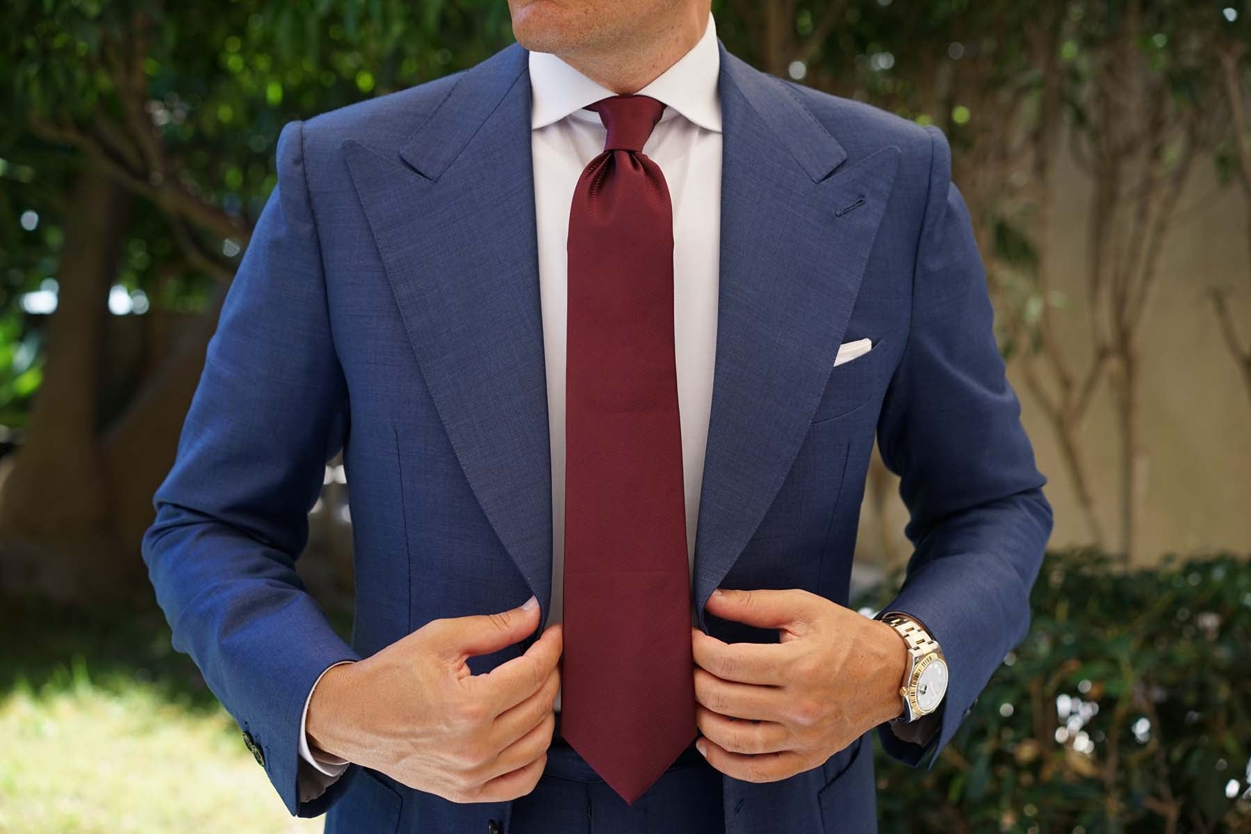 Dark Merlot Wine Twill Necktie - Image 9