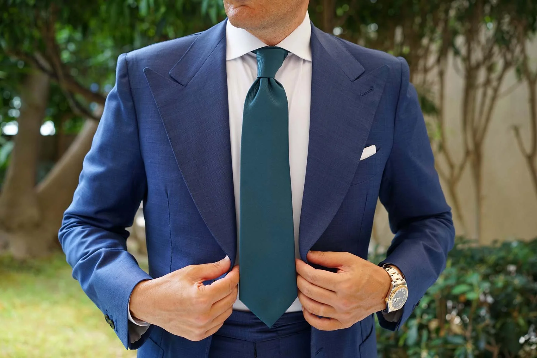 Deep Jade Twill Necktie - Image 13