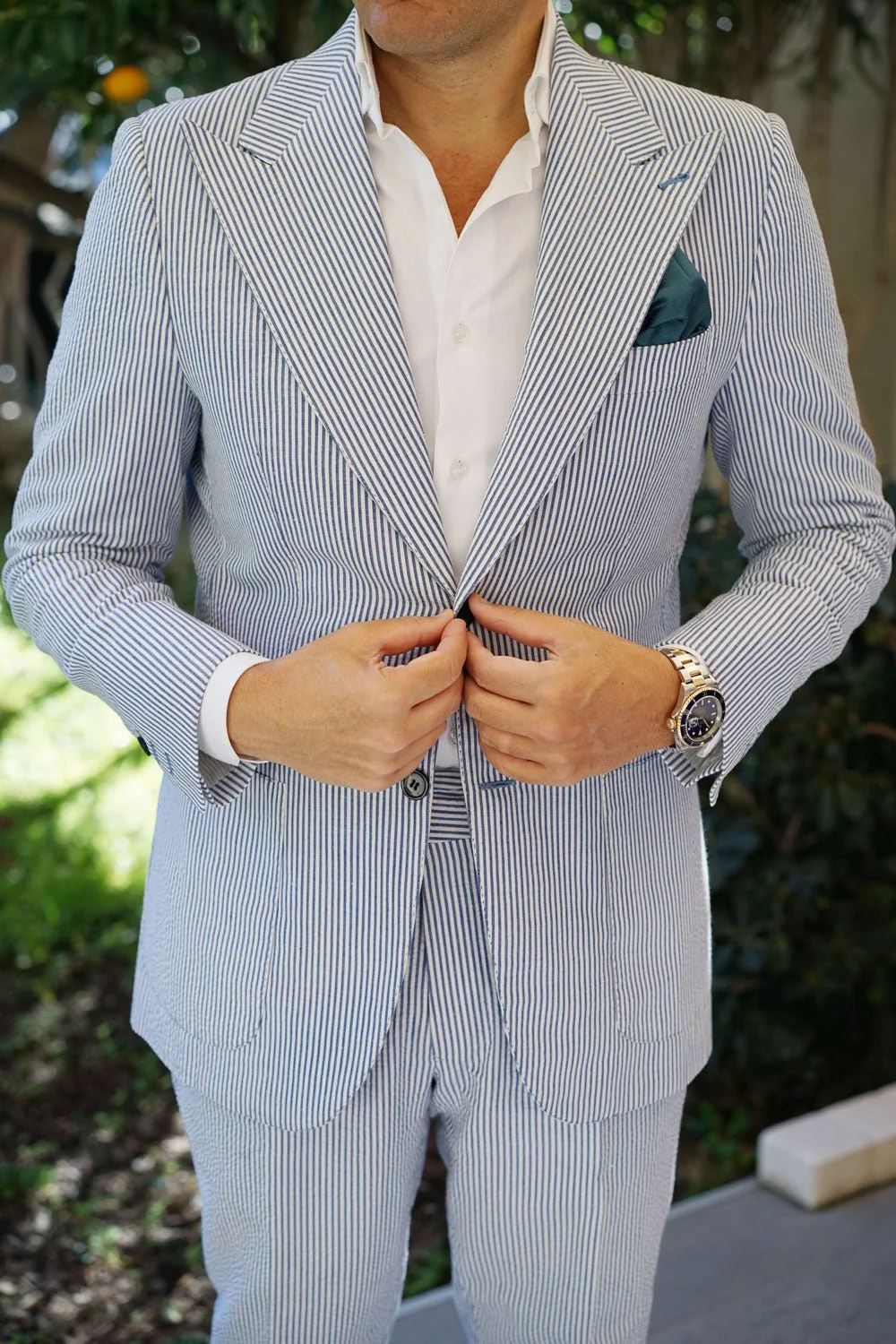 Deep Jade Twill Pocket Square - Image 4