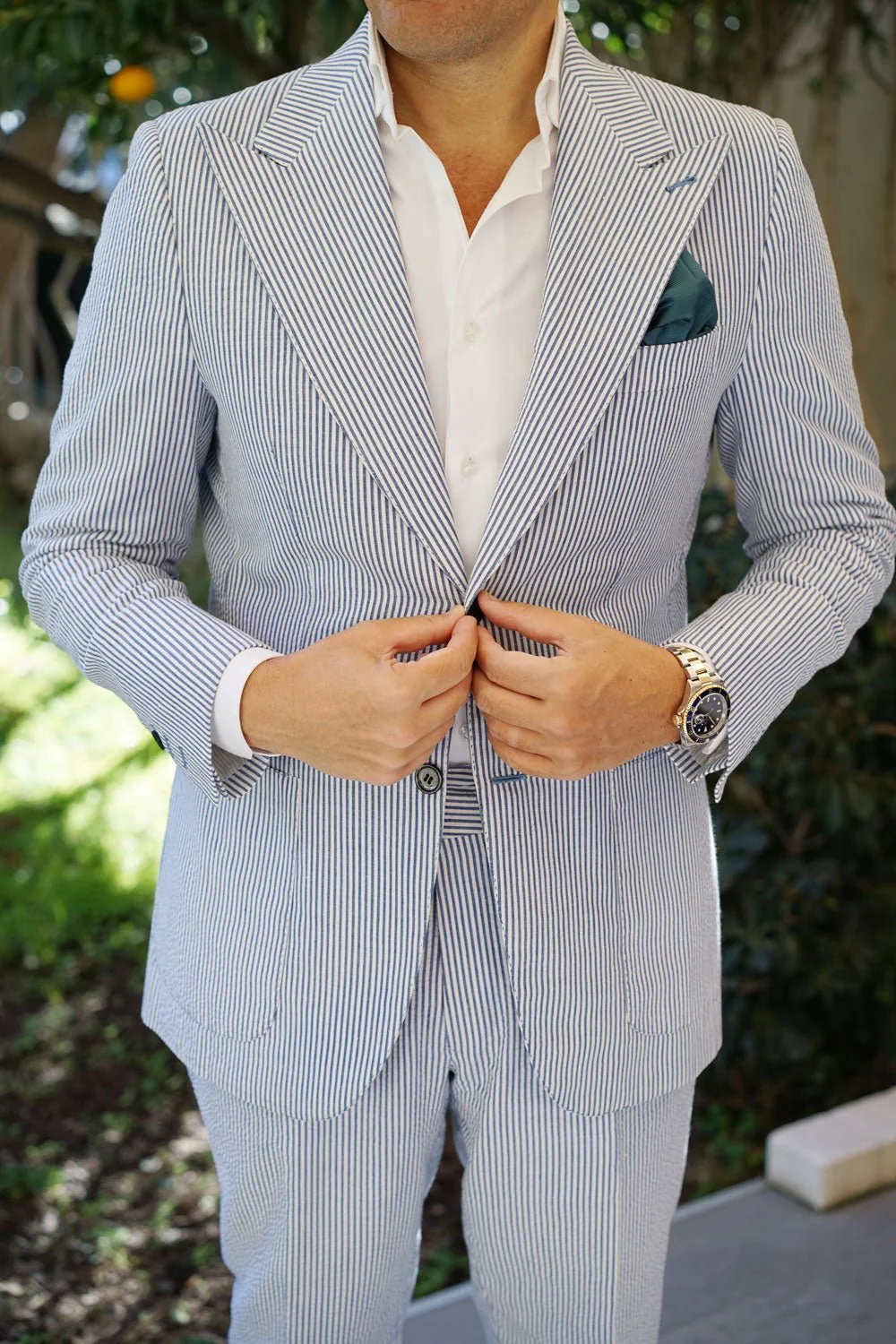 Deep Jade Twill Pocket Square - Image 7