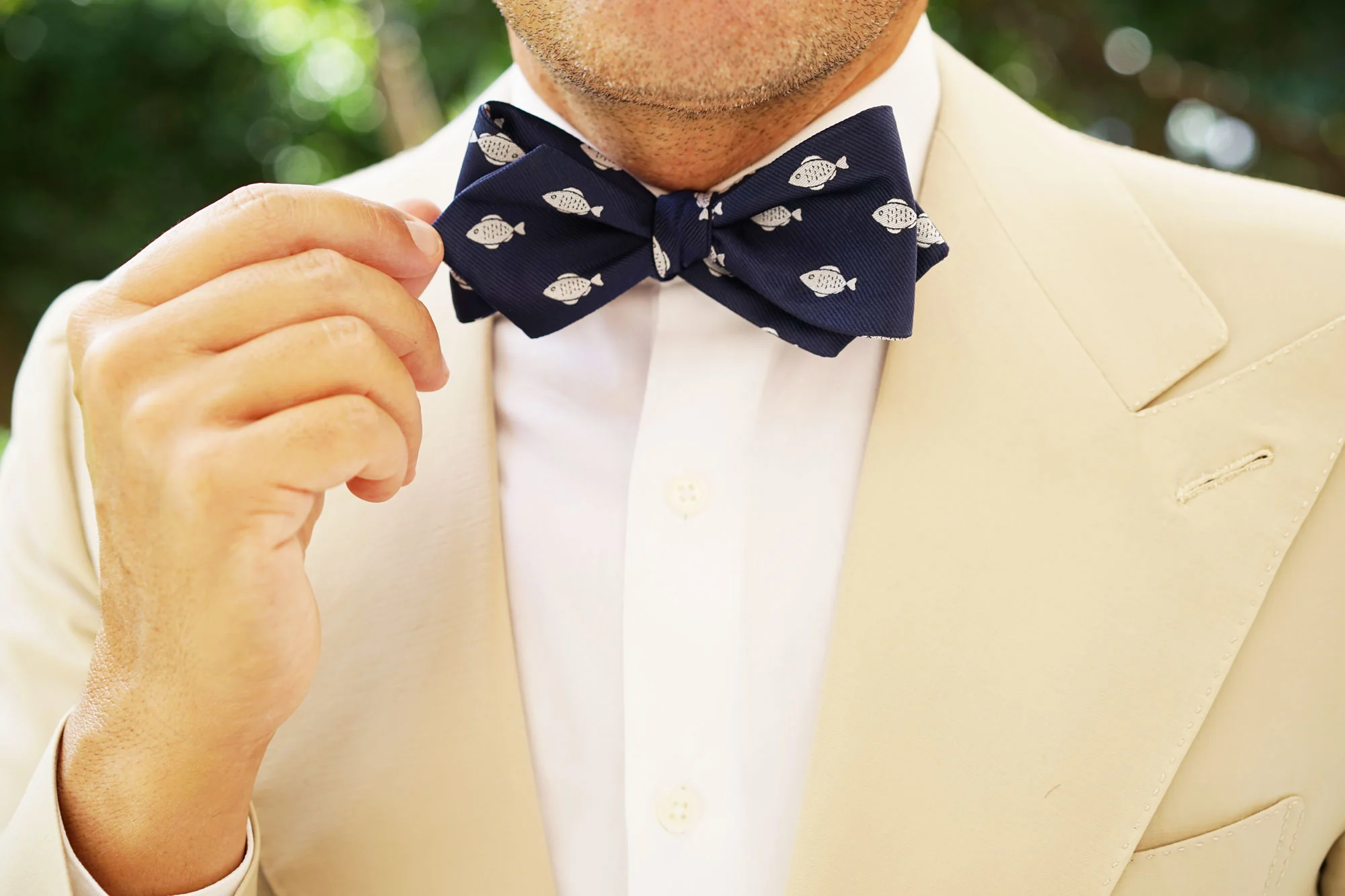 Deep Sea Fish Diamond Self Bow Tie - Image 8