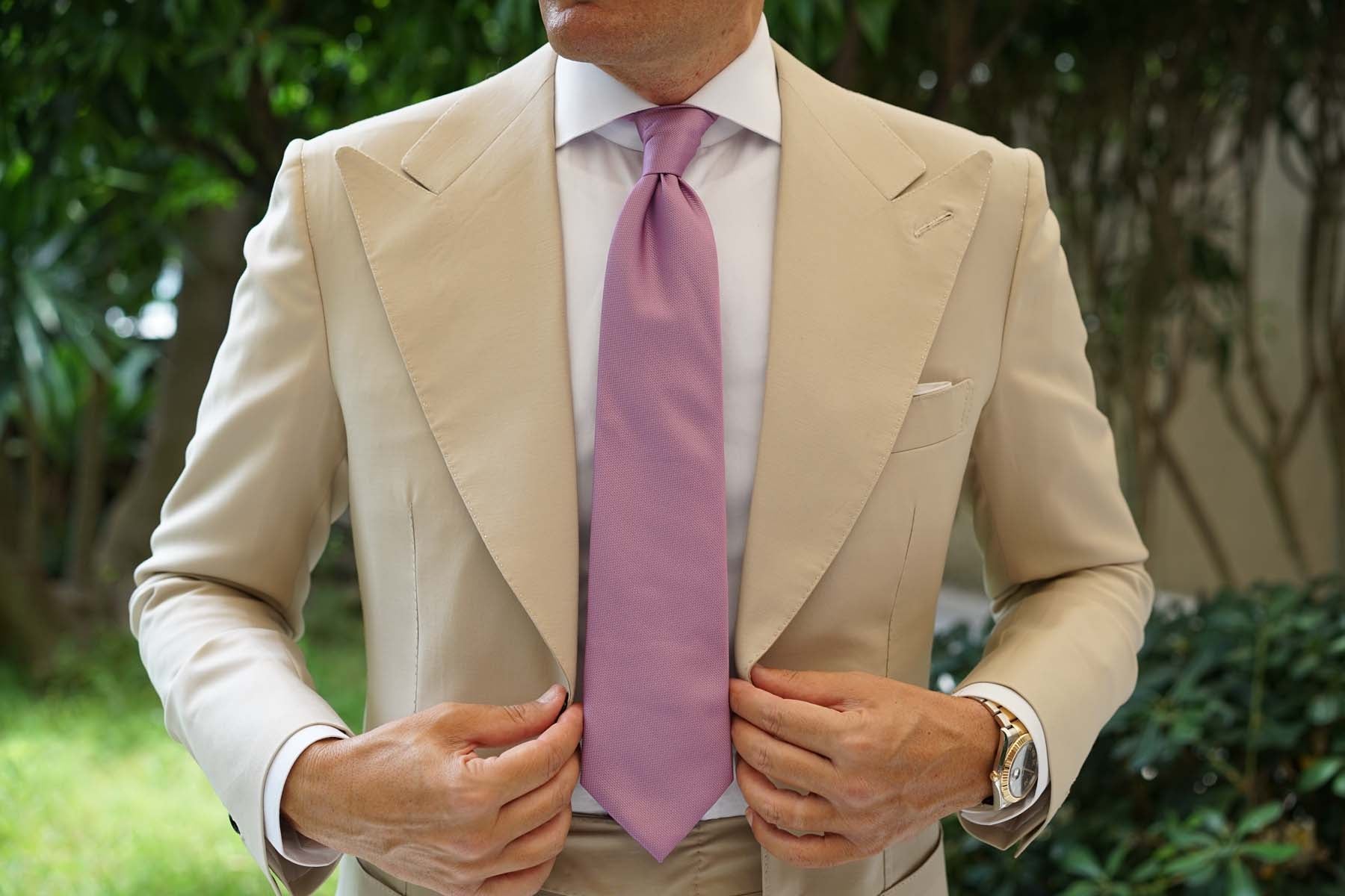 Deep Wisteria Purple Weave Necktie - Image 8