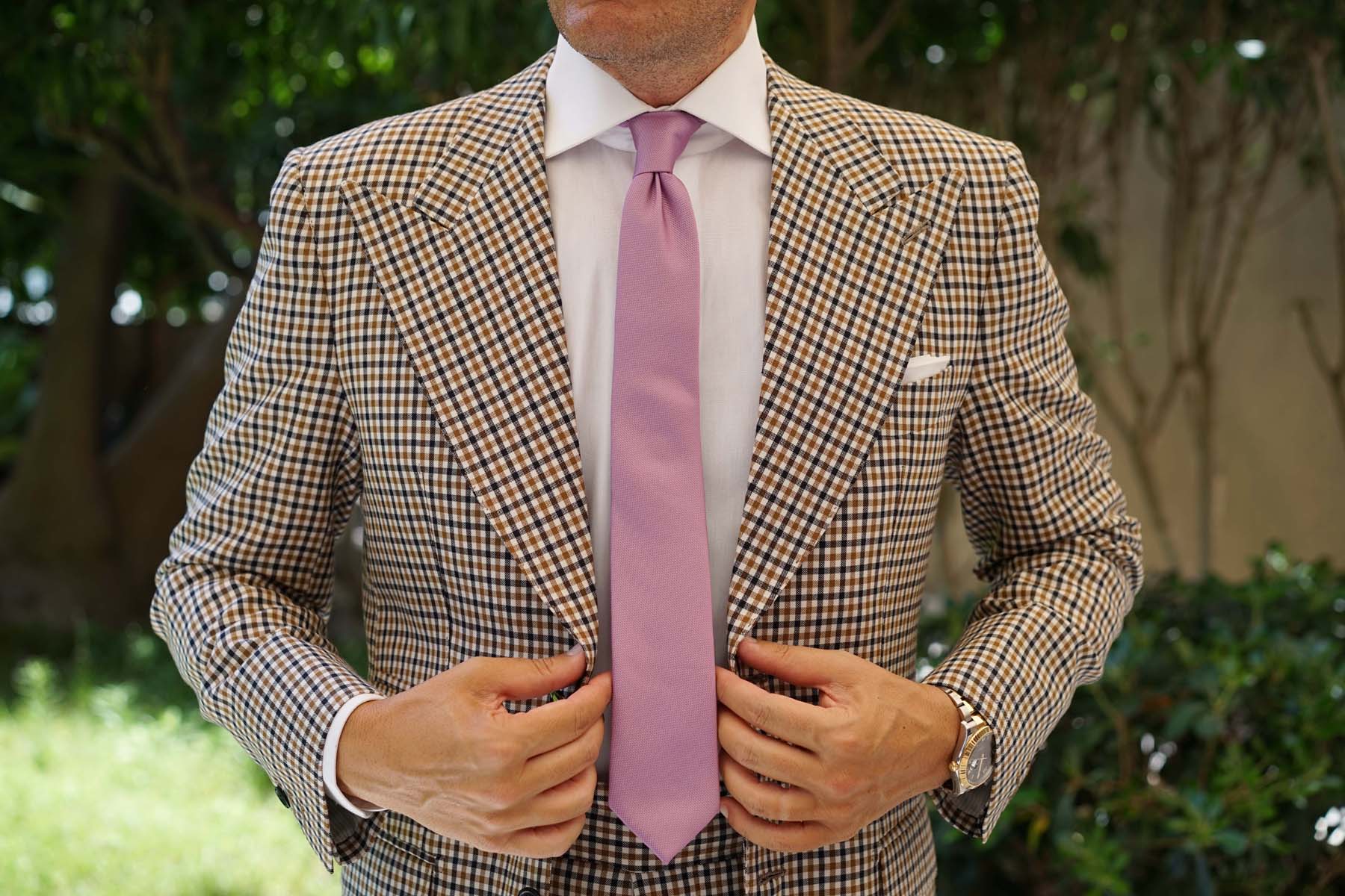 Deep Wisteria Purple Weave Skinny Tie - Image 4