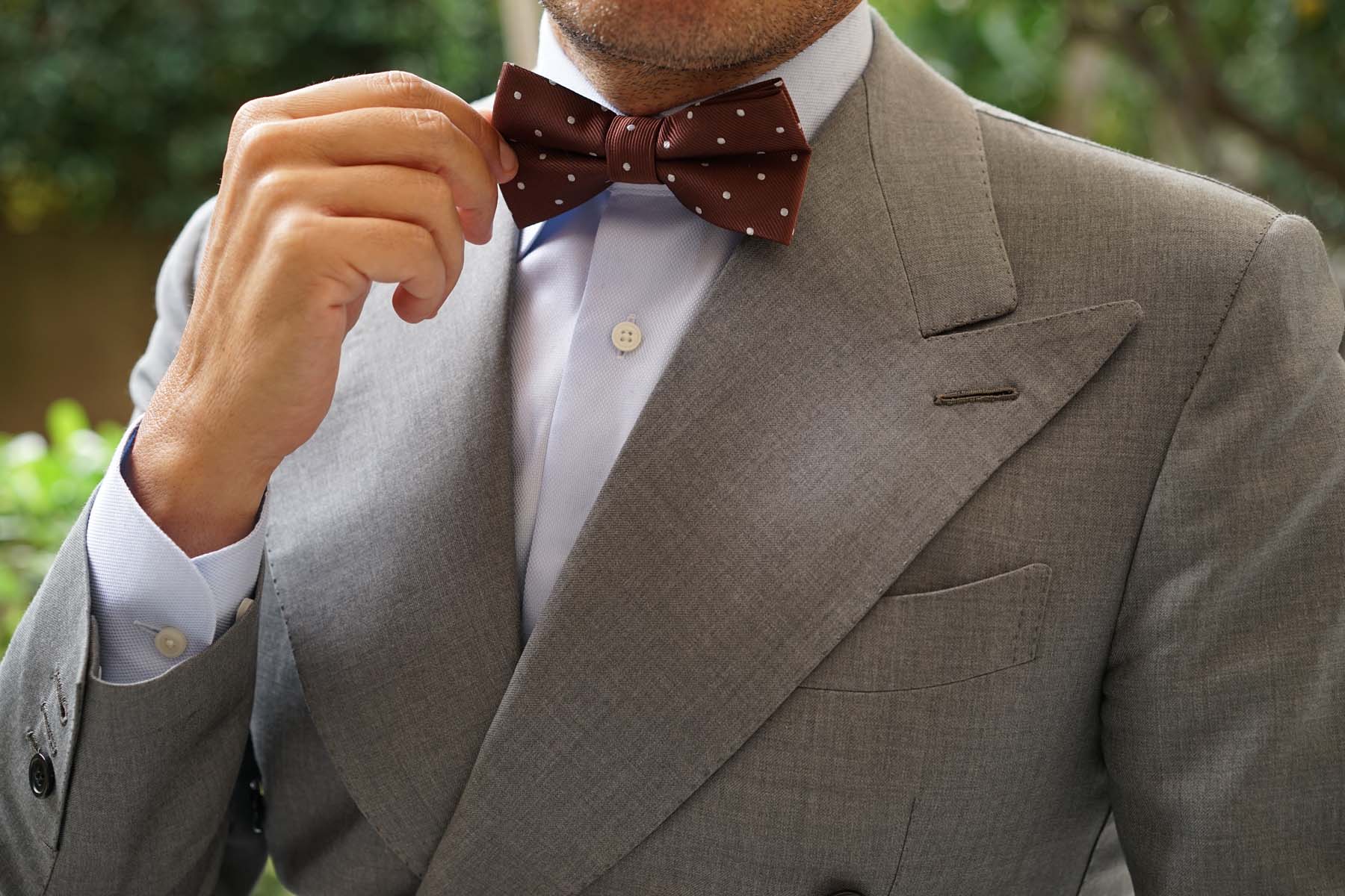 Desert Brown Polka Dots Bow Tie - Image 3