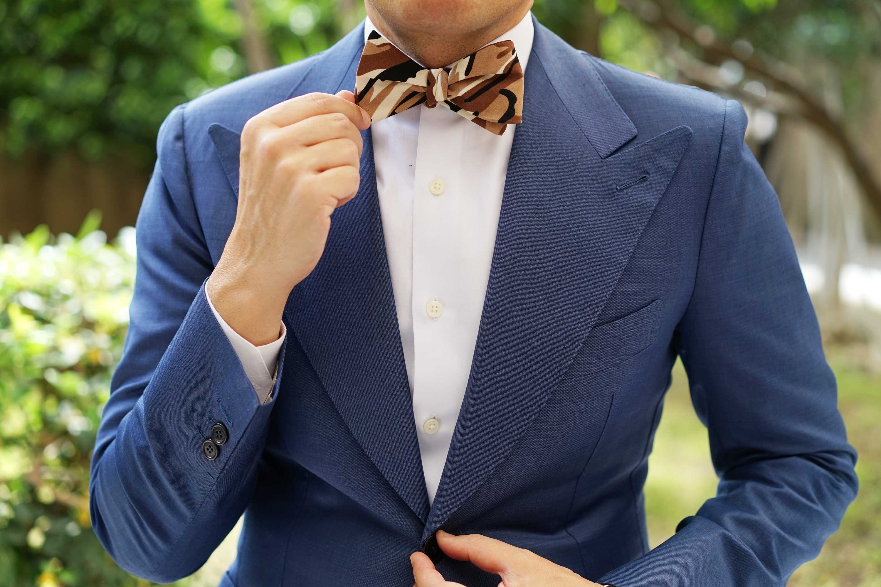 Desert Sand Camouflage Self Bow Tie - Image 4