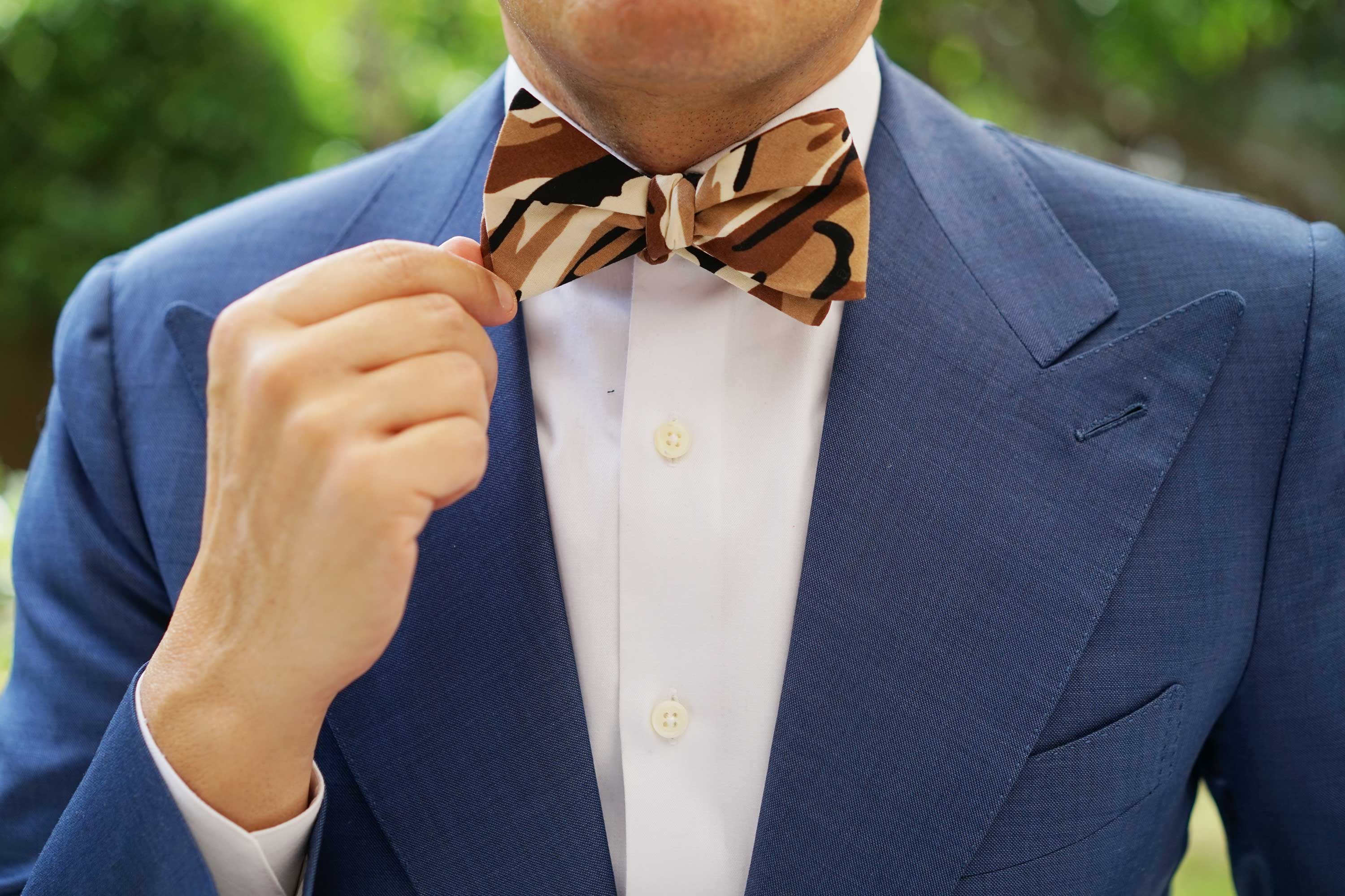 Desert Sand Camouflage Self Bow Tie - Image 8
