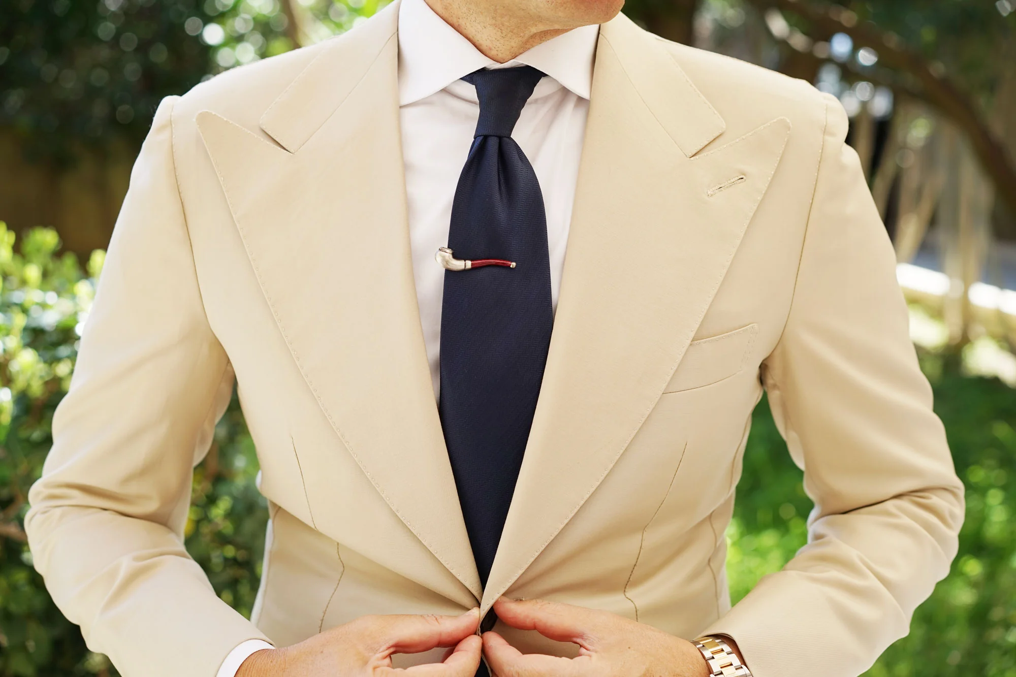 Detective Holmes Smoking Pipe Tie Bar - Image 3