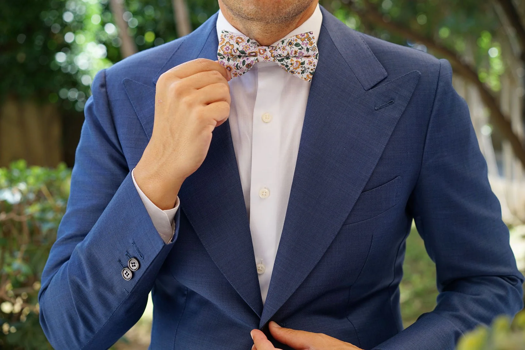 Diamond White Liberty Floral Bow Tie - Image 5