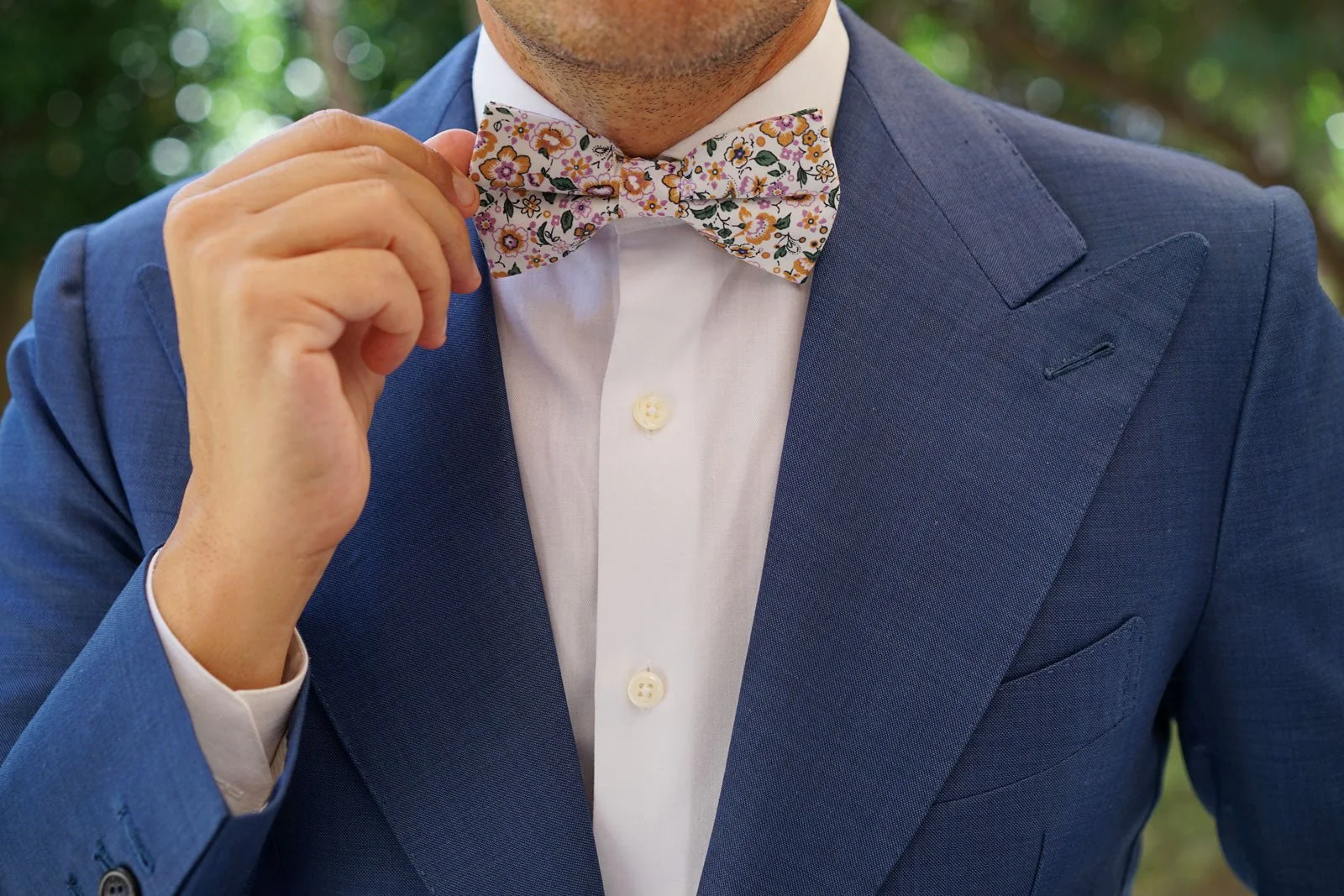 Diamond White Liberty Floral Bow Tie - Image 6