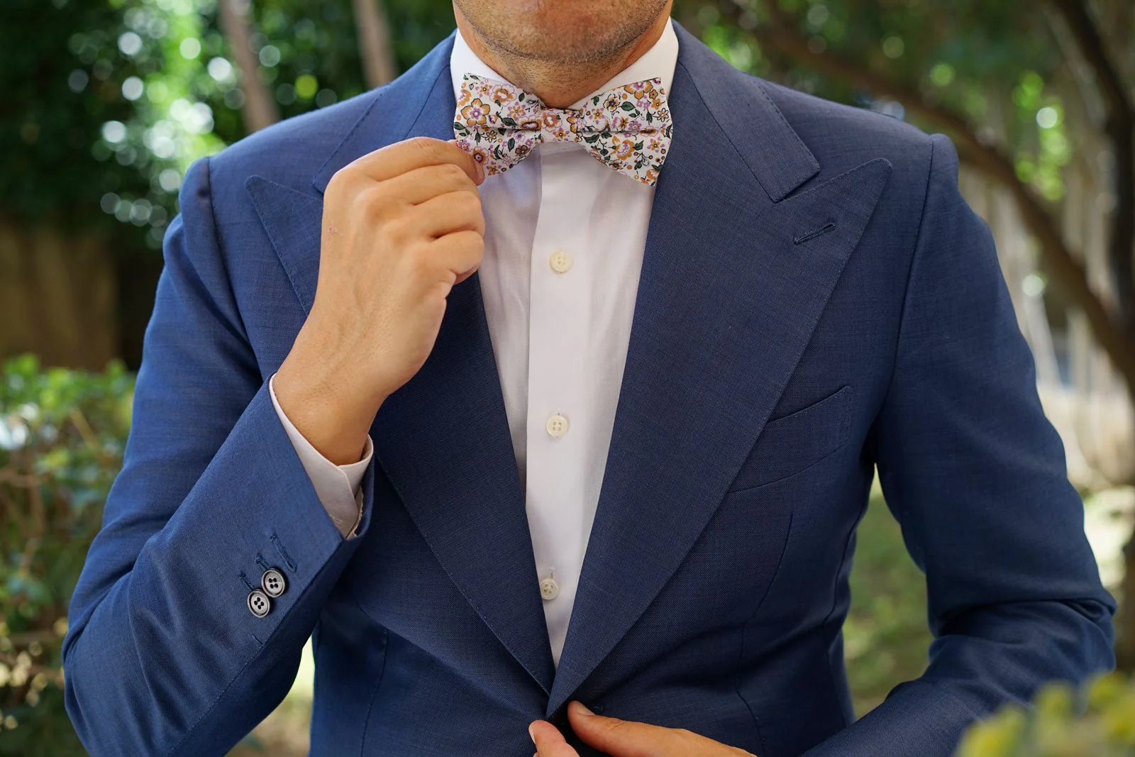 Diamond White Liberty Floral Bow Tie - Image 7