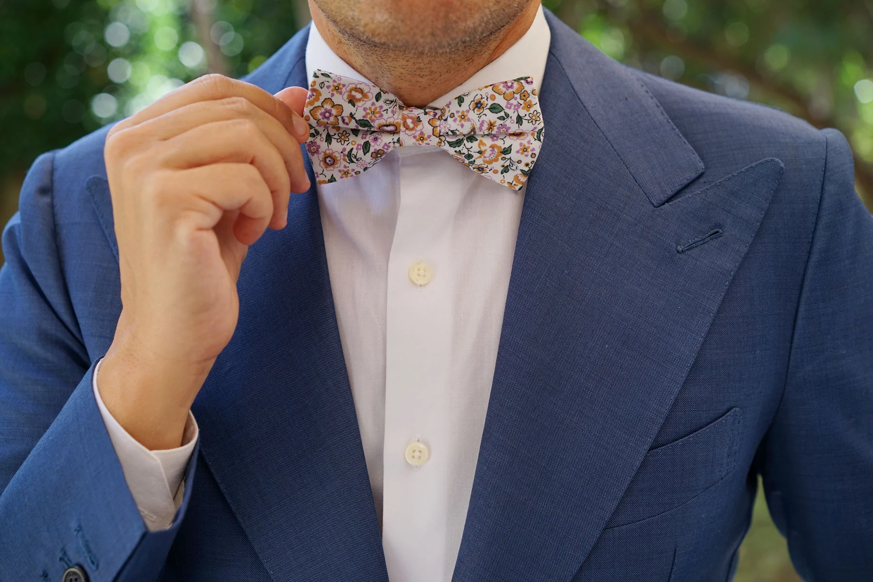 Diamond White Liberty Floral Bow Tie - Image 8