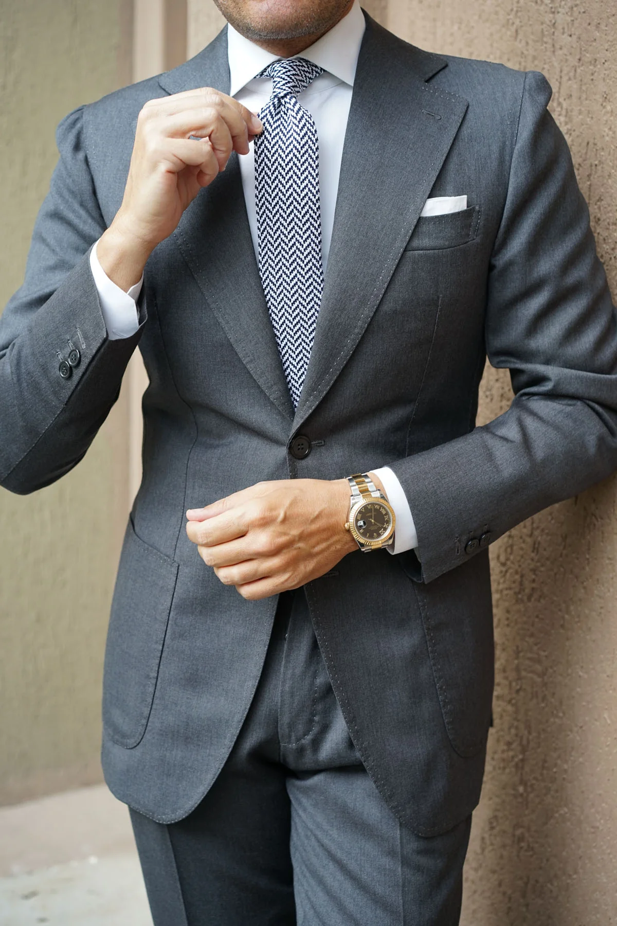 Django Herringbone Knitted Tie - Image 11