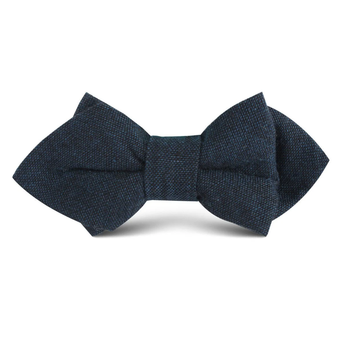 Don Quixote Navy Textured Linen Kids Diamond Bow Tie