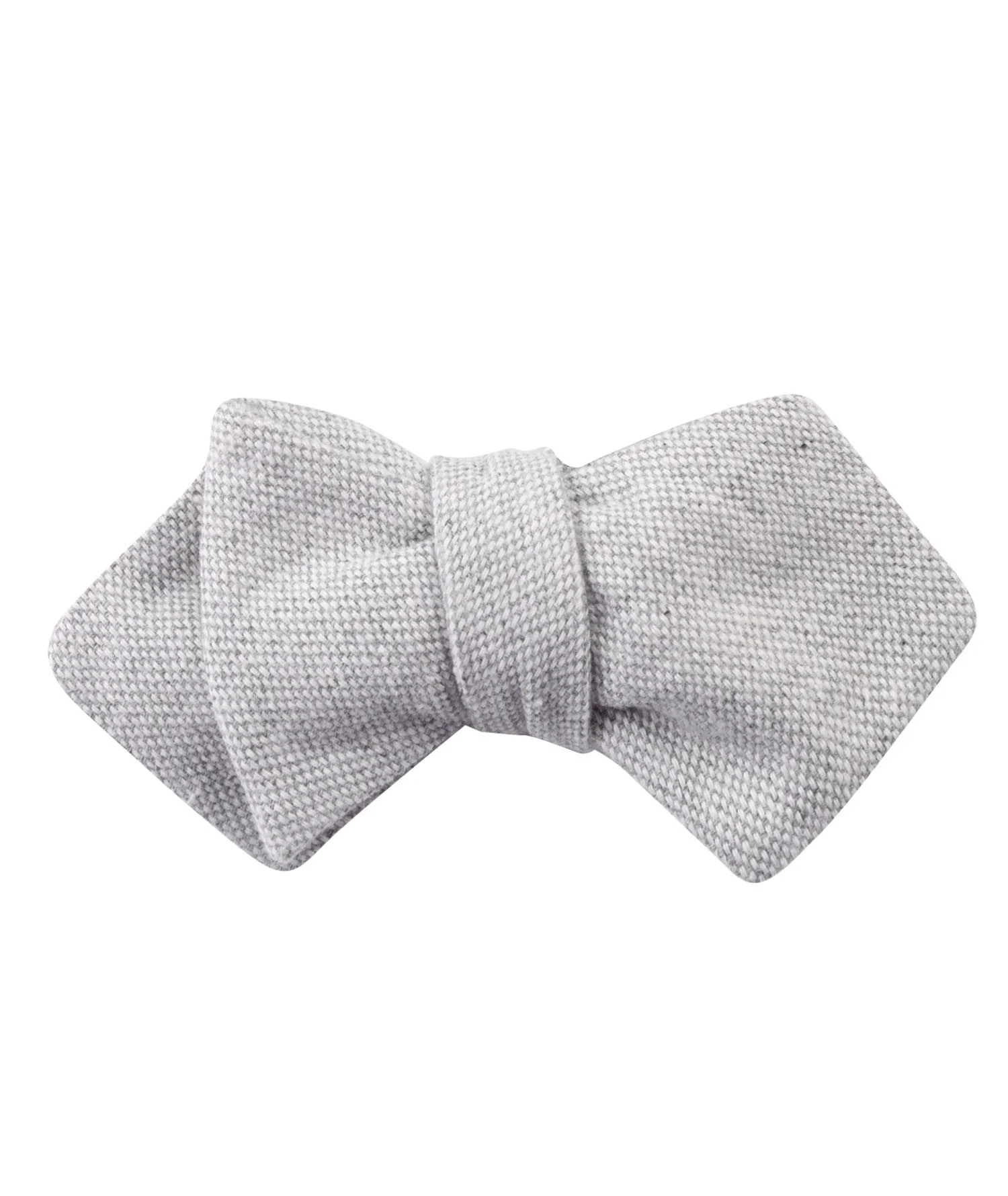 Dry Grey Donegal Linen Diamond Self Bow Tie - Image 2