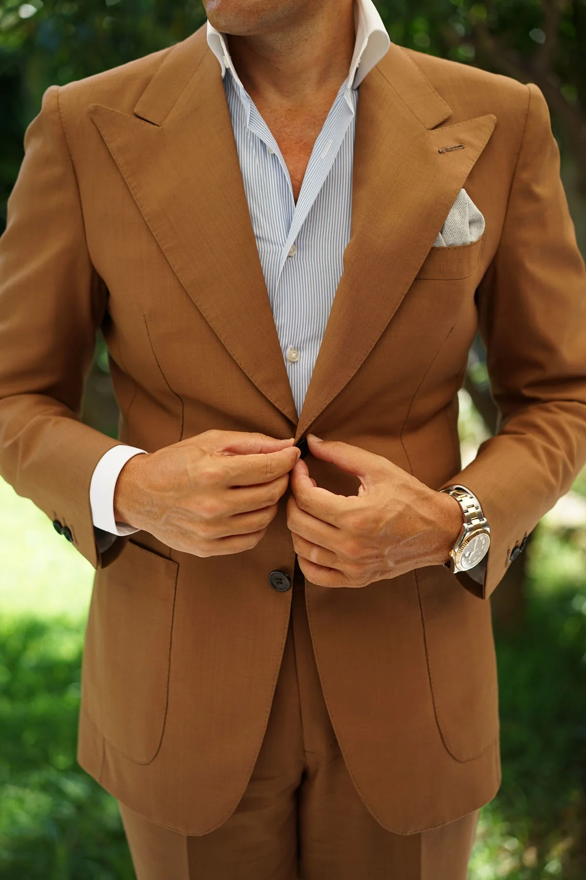 Dry Grey Donegal Linen Pocket Square - Image 4