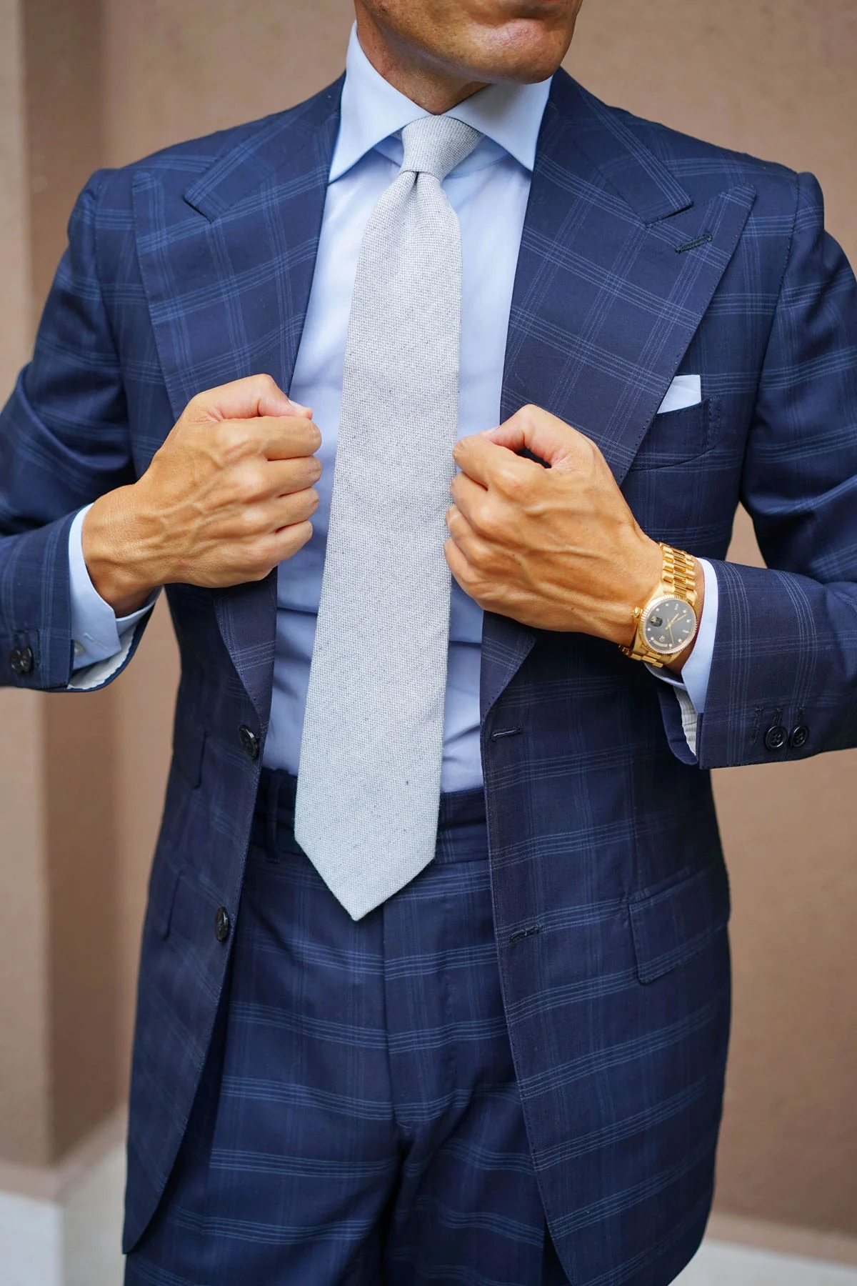 Dry Grey Donegal Linen Tie - Image 11