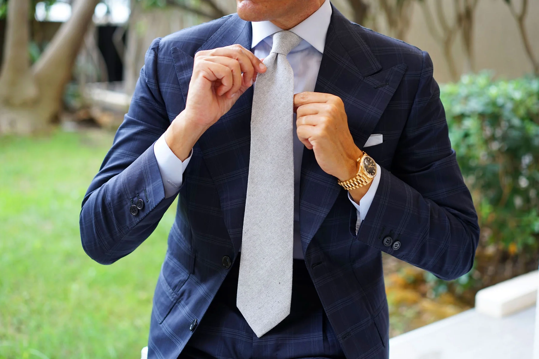 Dry Grey Donegal Linen Tie - Image 12