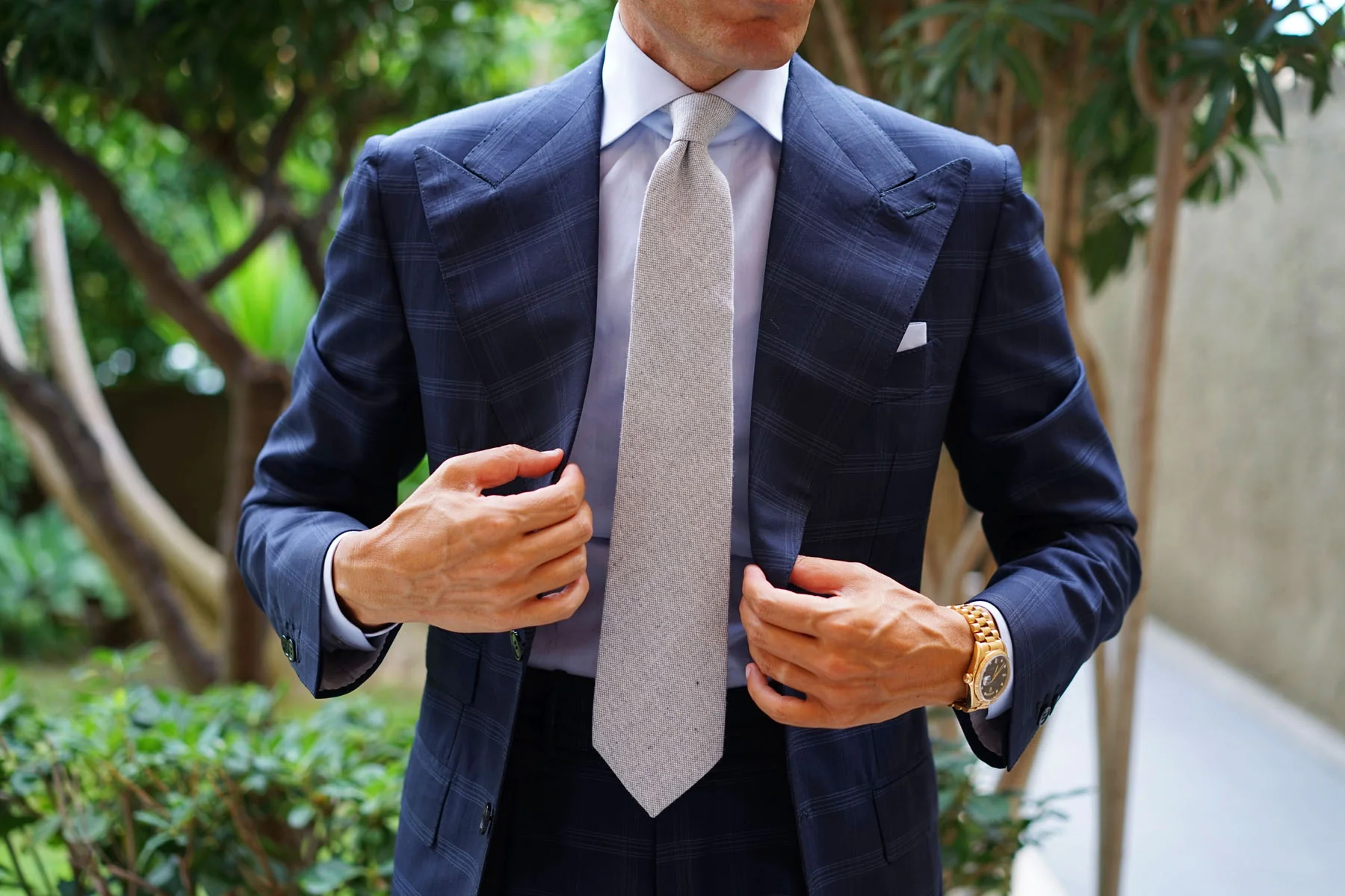 Dry Grey Donegal Linen Tie - Image 9