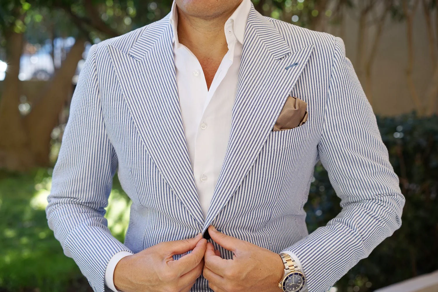 Dune Beige Brown Twill Pocket Square - Image 8