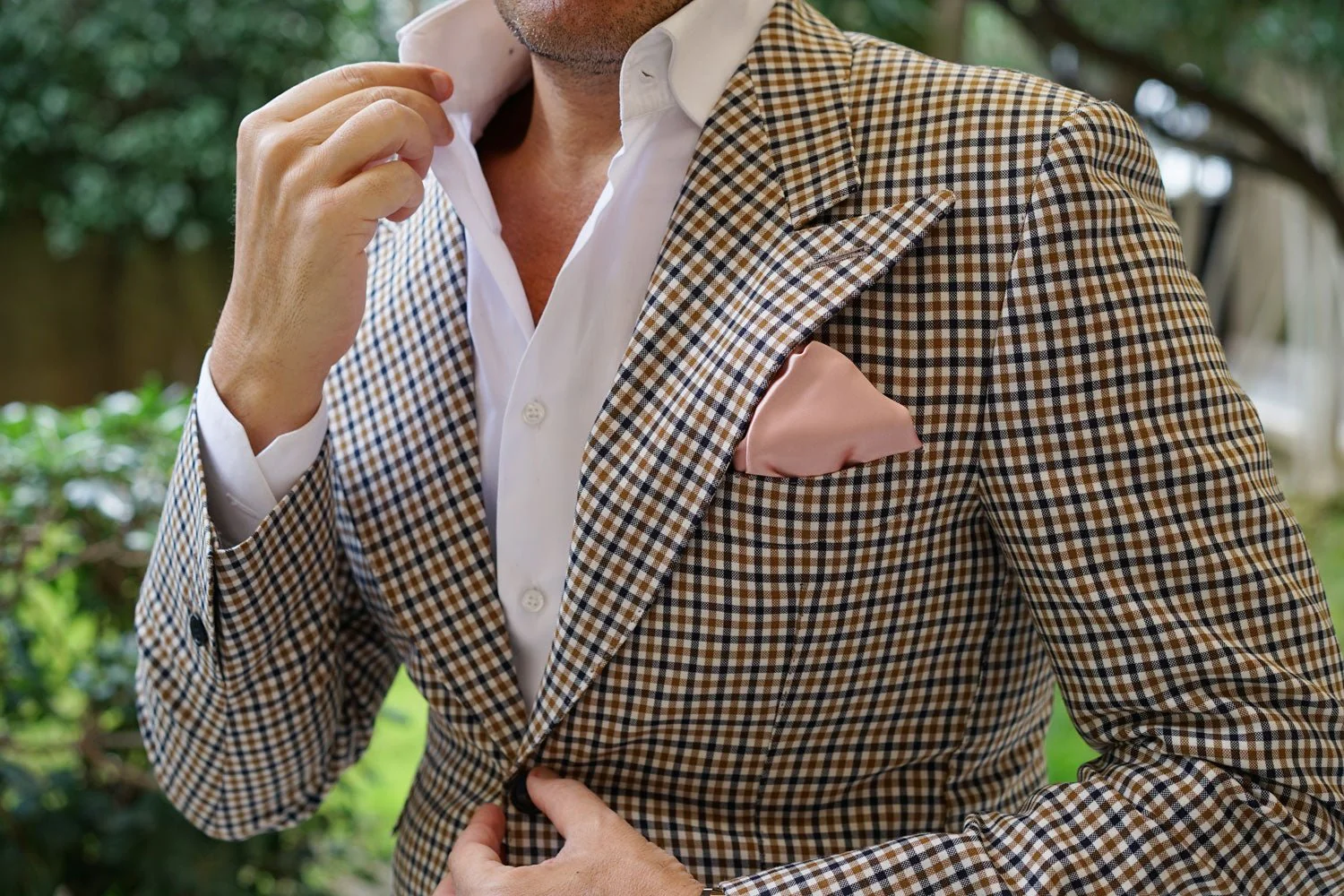 Dusty Blush Crisp Satin Pocket Square - Image 10