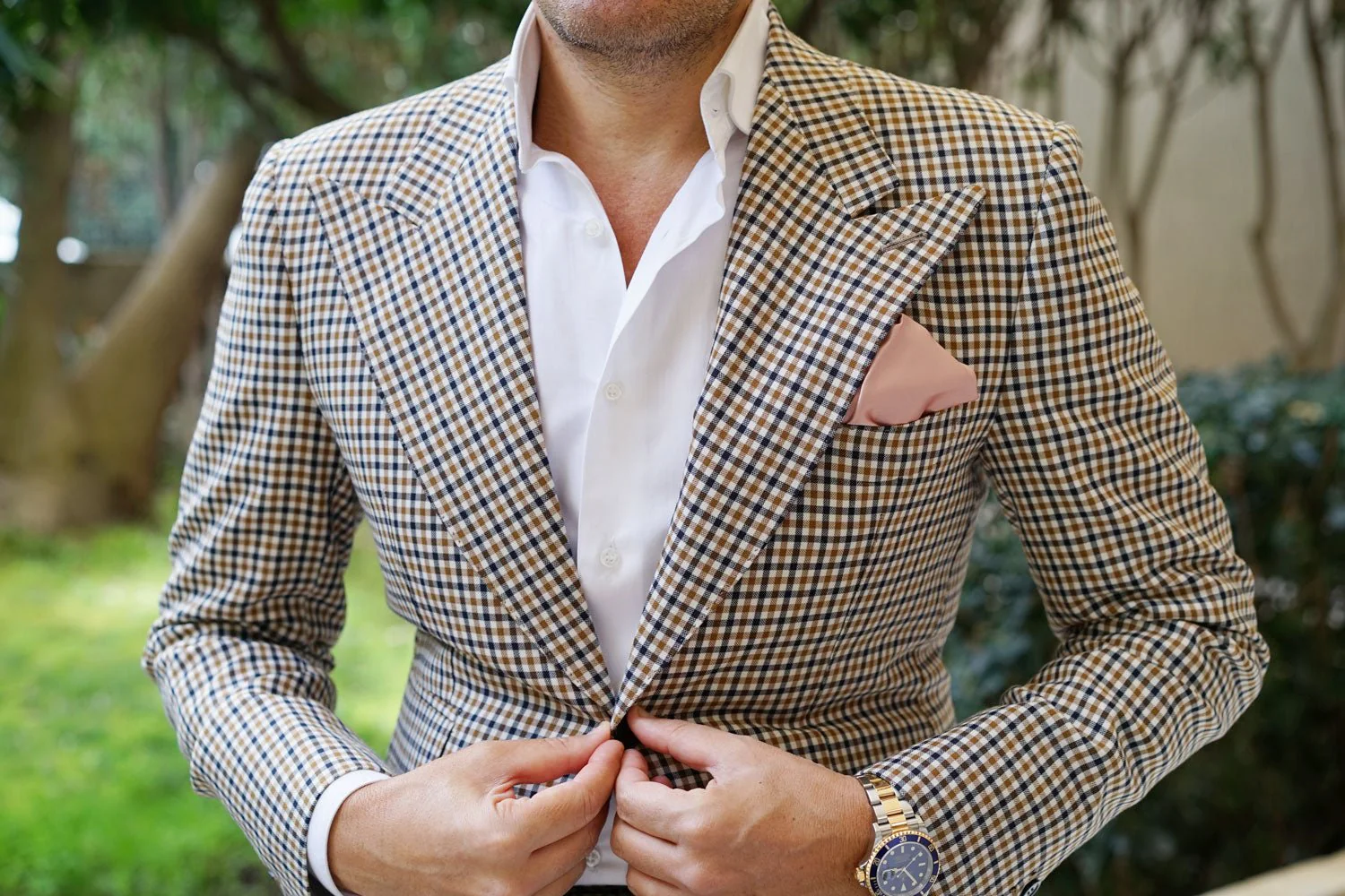 Dusty Blush Crisp Satin Pocket Square - Image 3