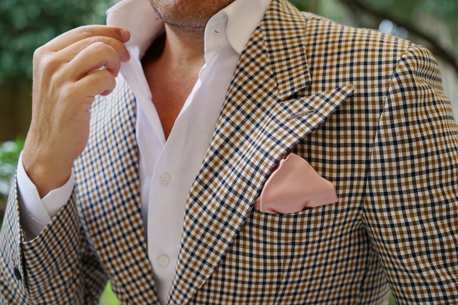 Dusty Blush Crisp Satin Pocket Square - Image 6