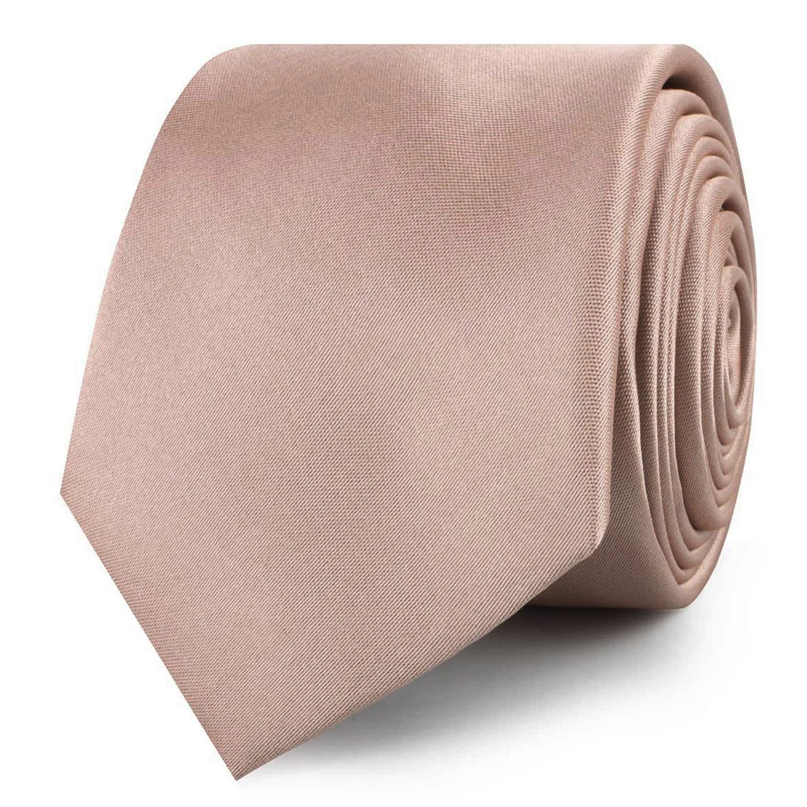 Dusty Blush Crisp Satin Skinny Tie - Image 2