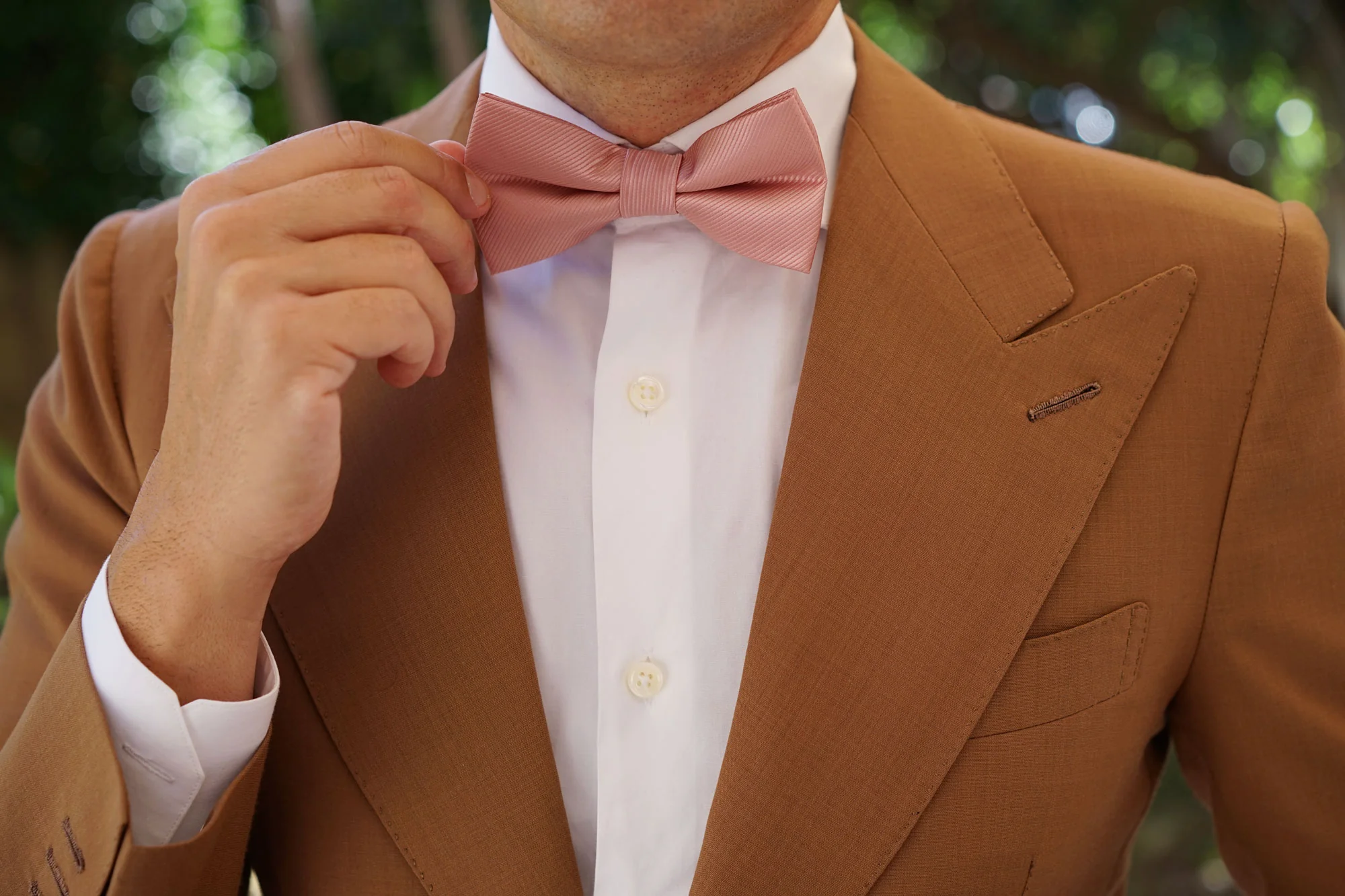 Dusty Blush Pink Twill Bow Tie - Image 6