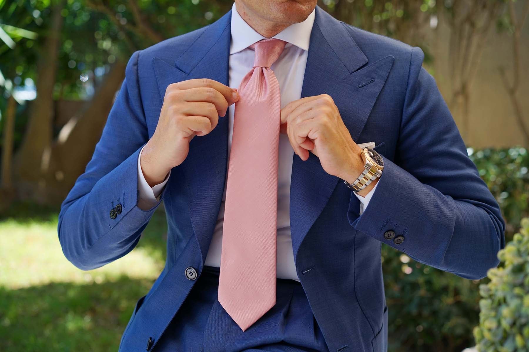 Dusty Blush Pink Twill Necktie - Image 8