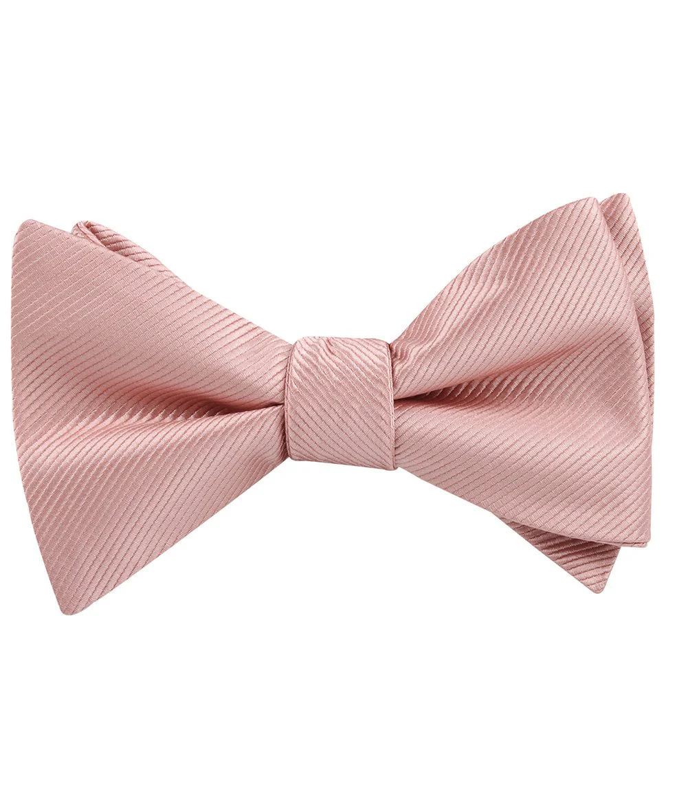 Dusty Blush Pink Twill Self Bow Tie - Image 2