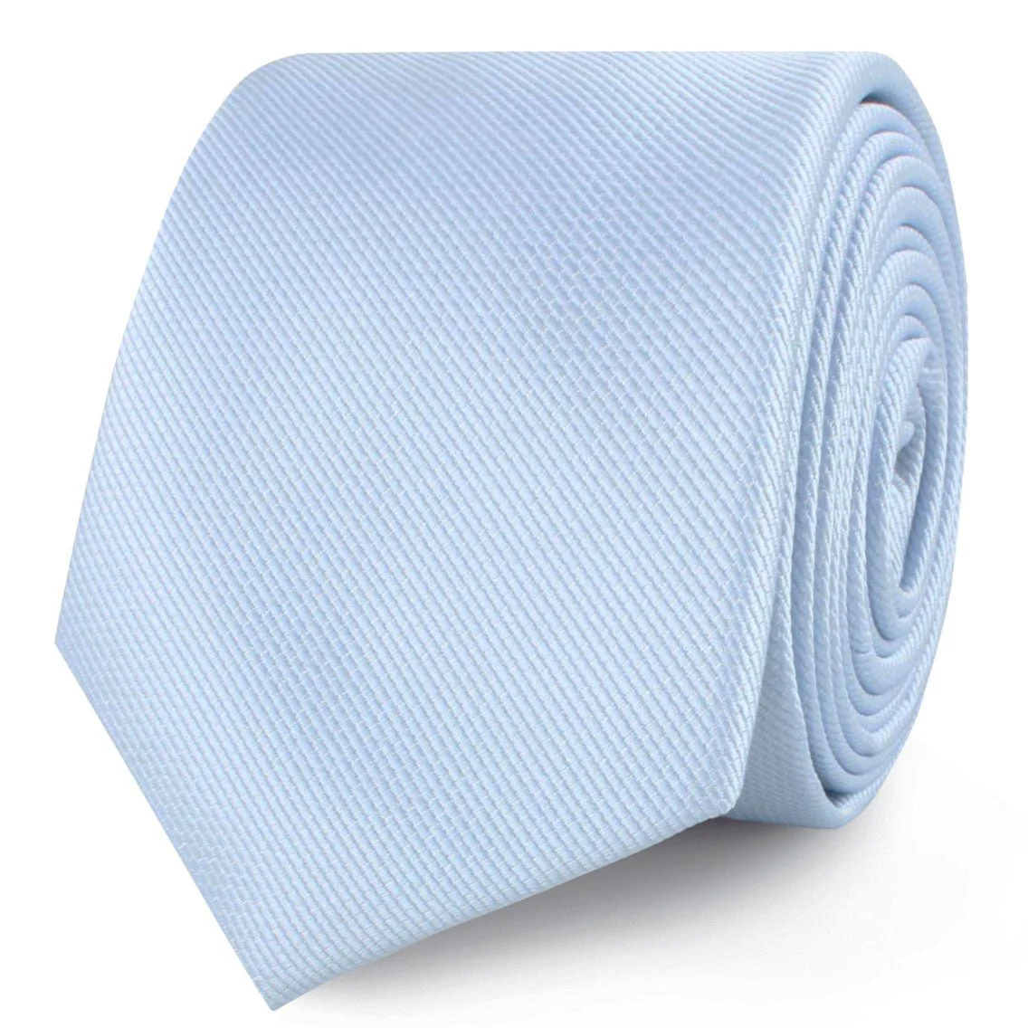 Dusty Ice Blue Weave Skinny Tie - Image 2