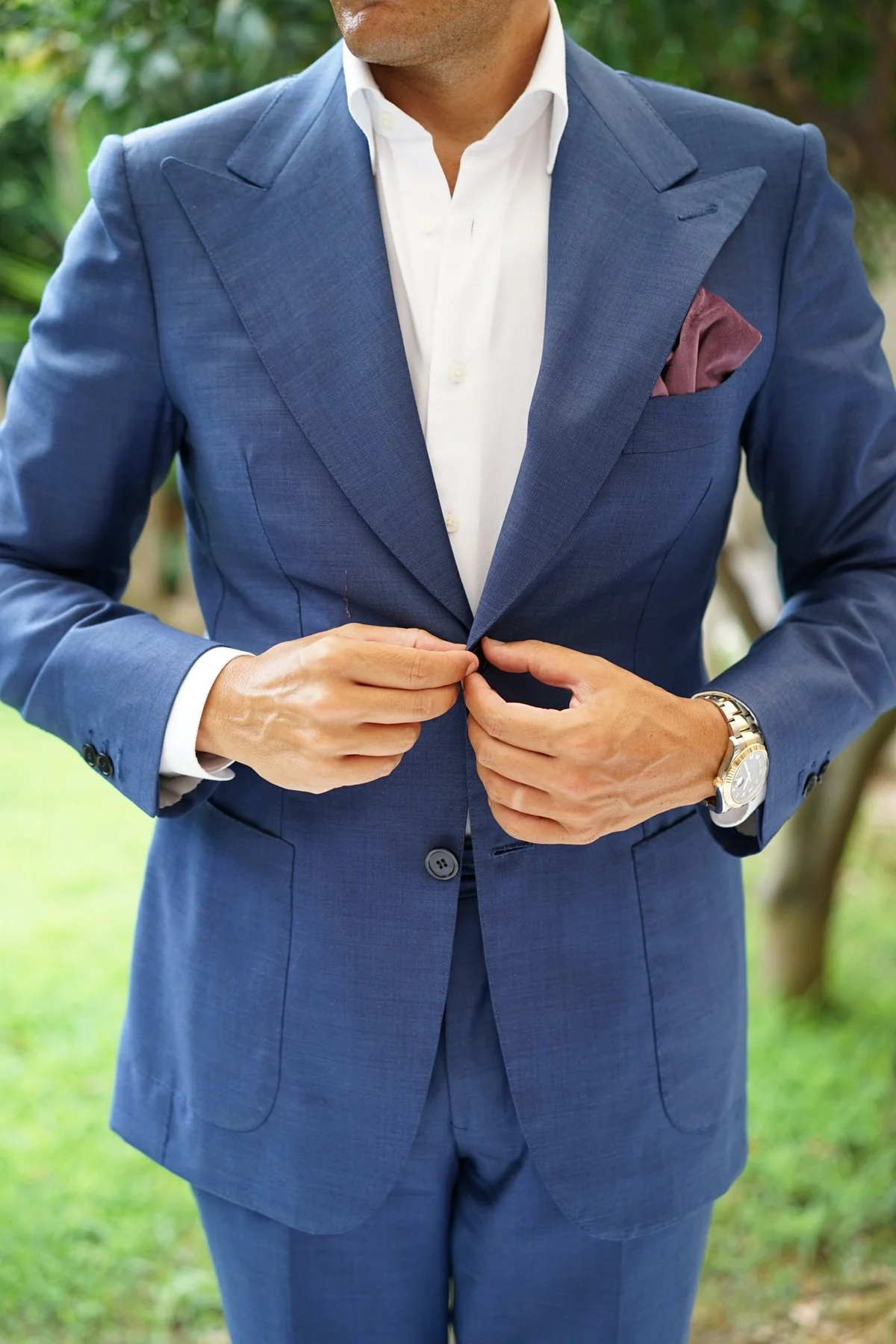Dusty Lilac Purple Velvet Pocket Square - Image 4
