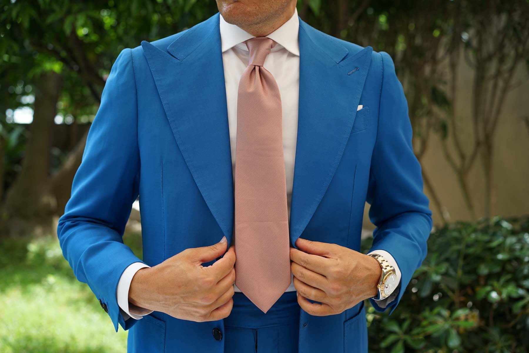 Dusty Mauve Quartz Weave Necktie - Image 8