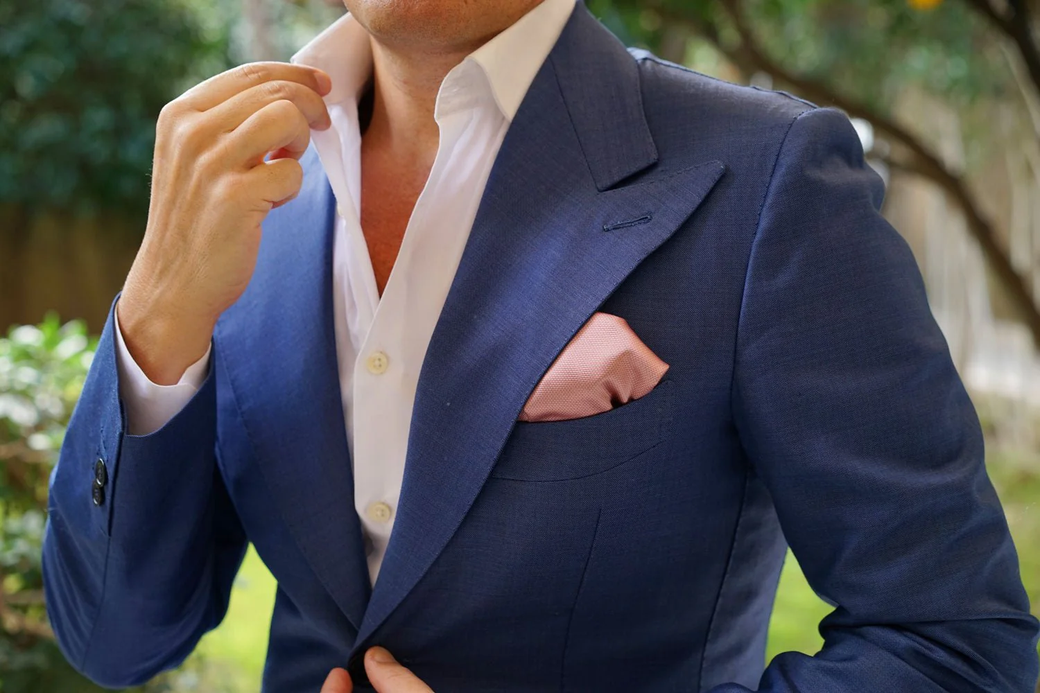 Dusty Mauve Quartz Weave Pocket Square - Image 5