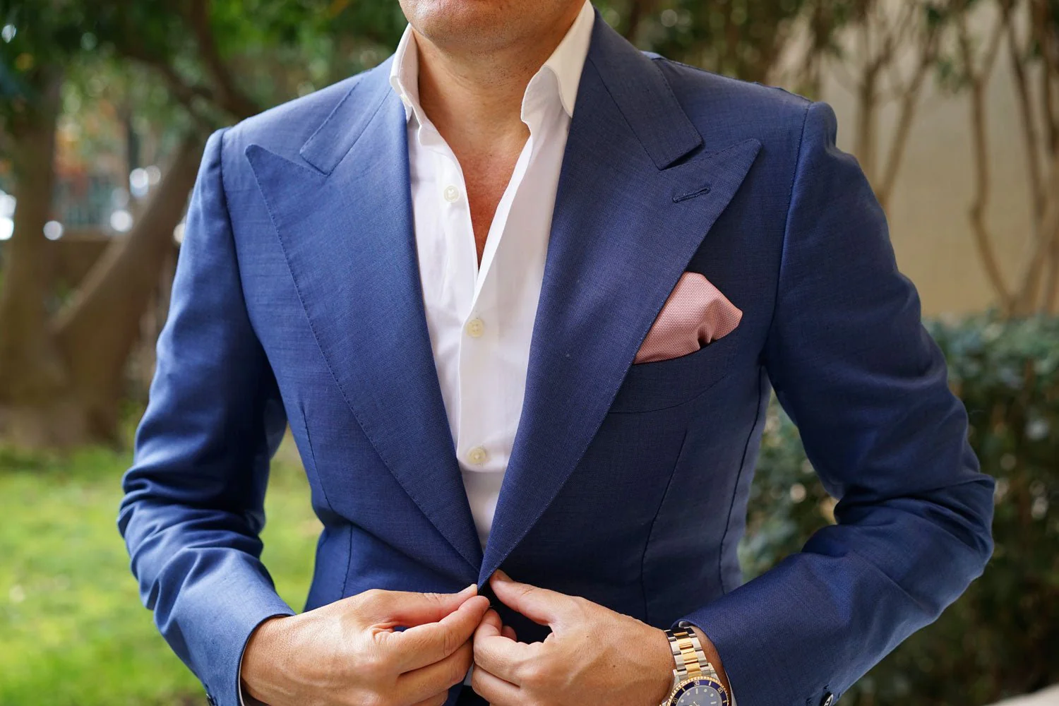 Dusty Mauve Quartz Weave Pocket Square - Image 8