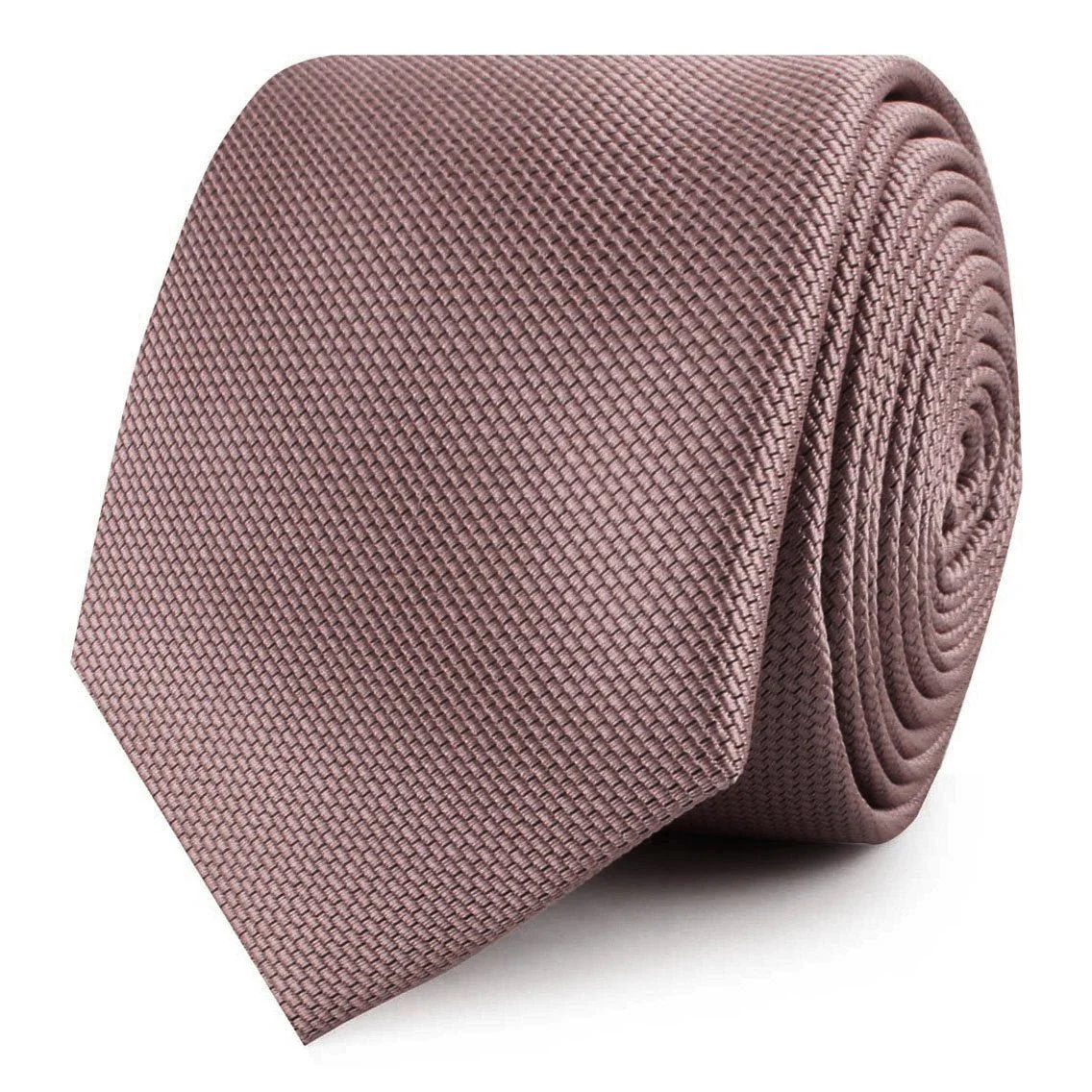Dusty Mauve Quartz Weave Skinny Tie - Image 2