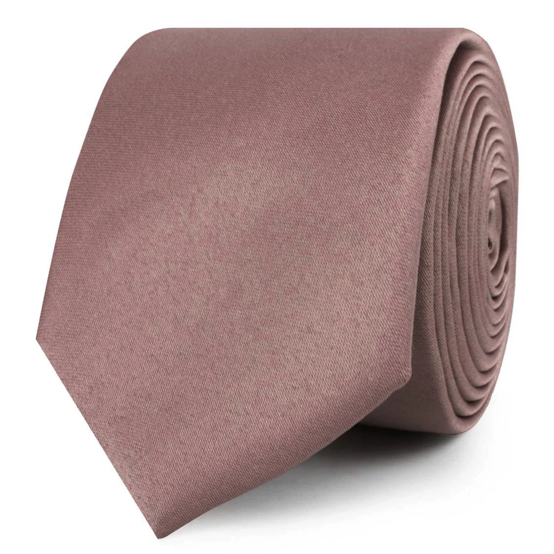 Dusty Mauve Satin Skinny Tie - Image 2