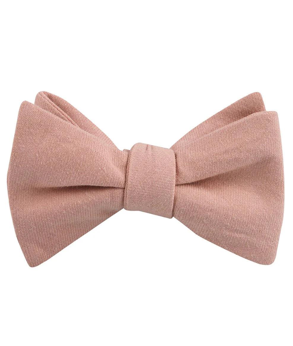 Dusty Rose Pink Self Bow Tie - Image 2