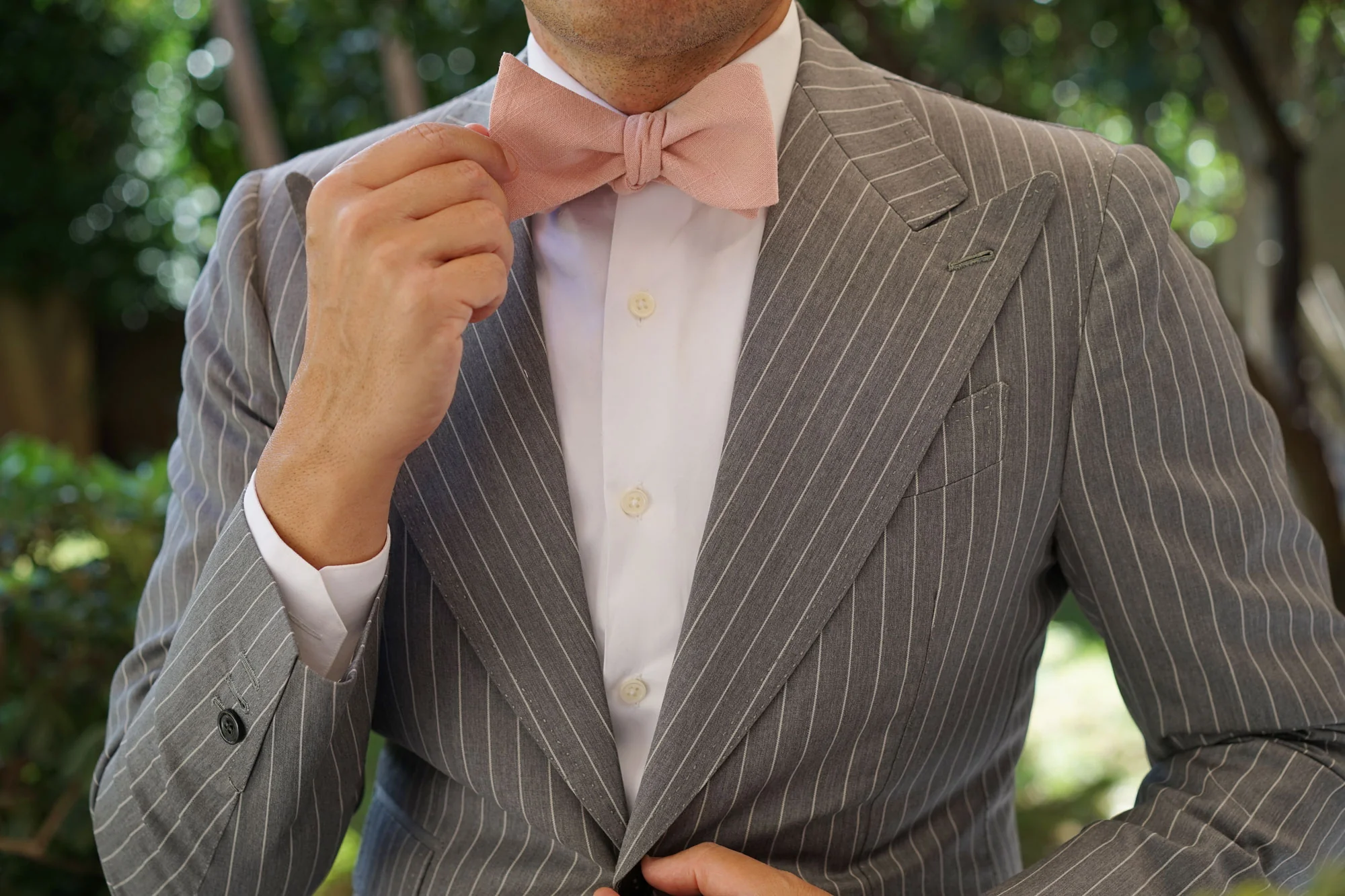 Dusty Rose Pink Self Bow Tie - Image 7
