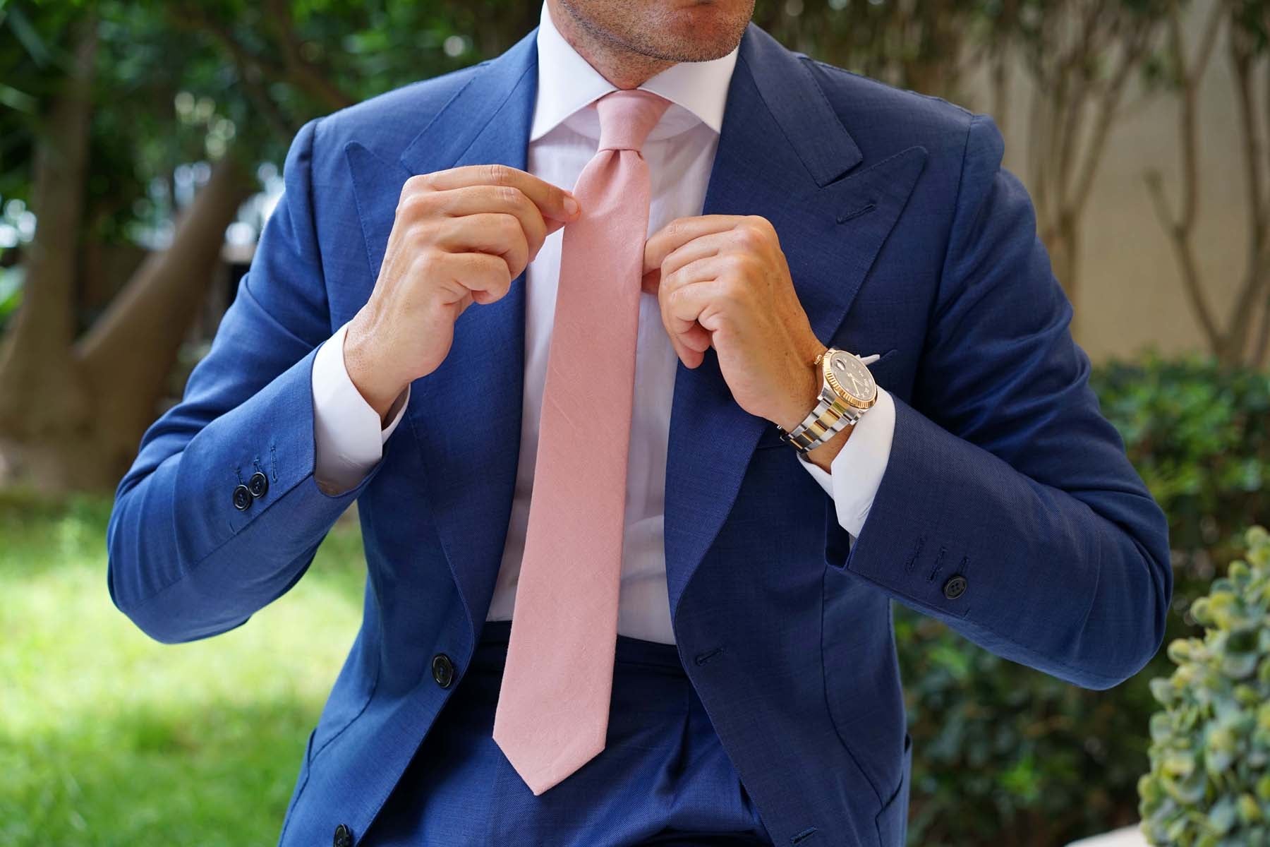 Dusty Rose Pink Skinny Tie - Image 6