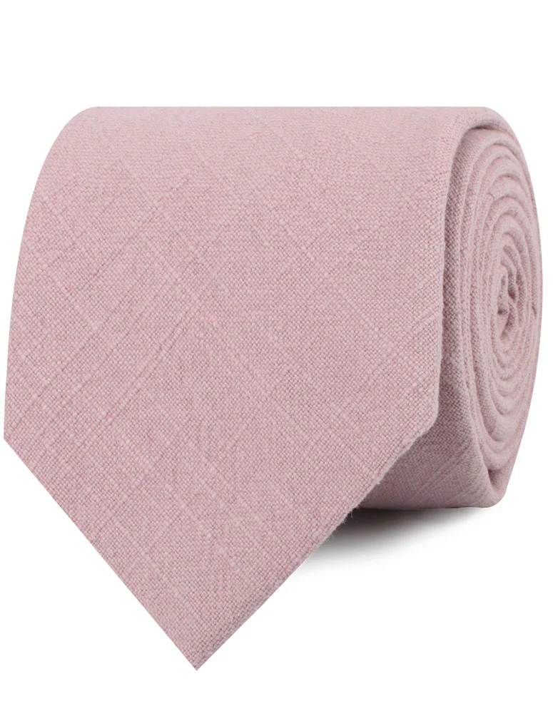 Dusty Rose Quartz Linen Necktie - Image 2