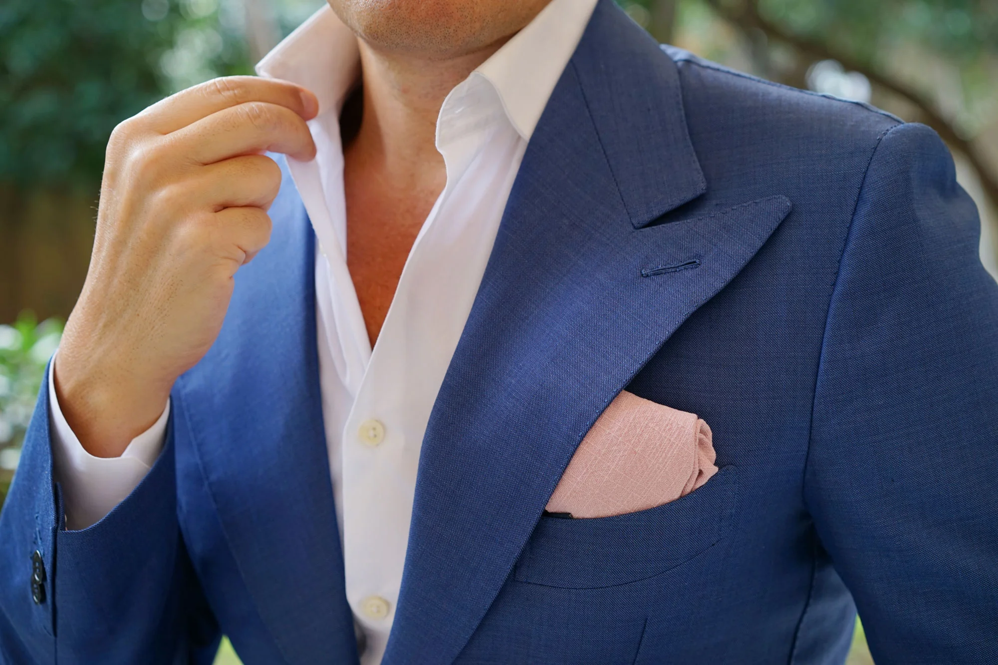 Dusty Rose Quartz Linen Pocket Square - Image 6