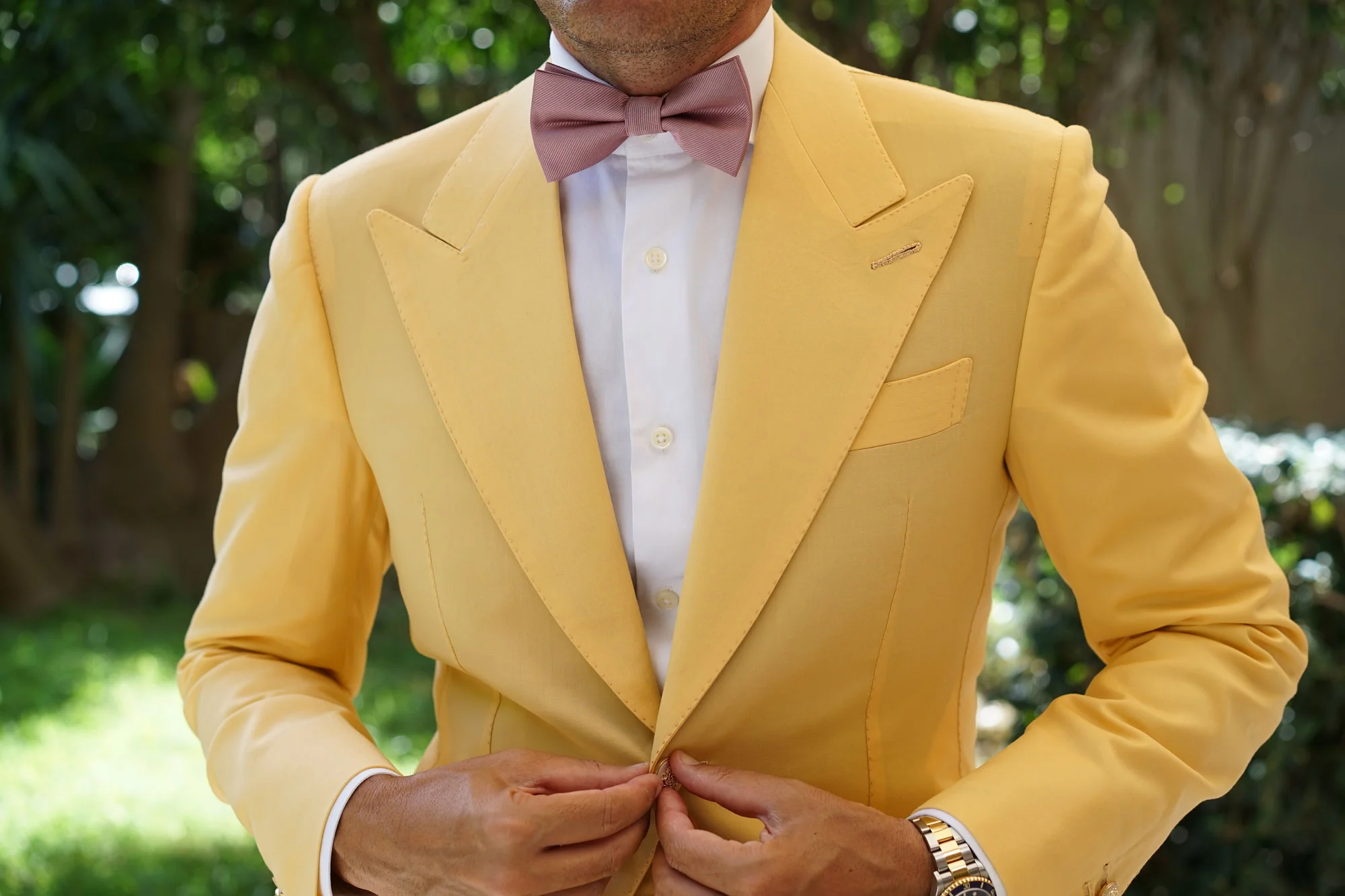 Dusty Rose Twill Bow Tie - Image 3