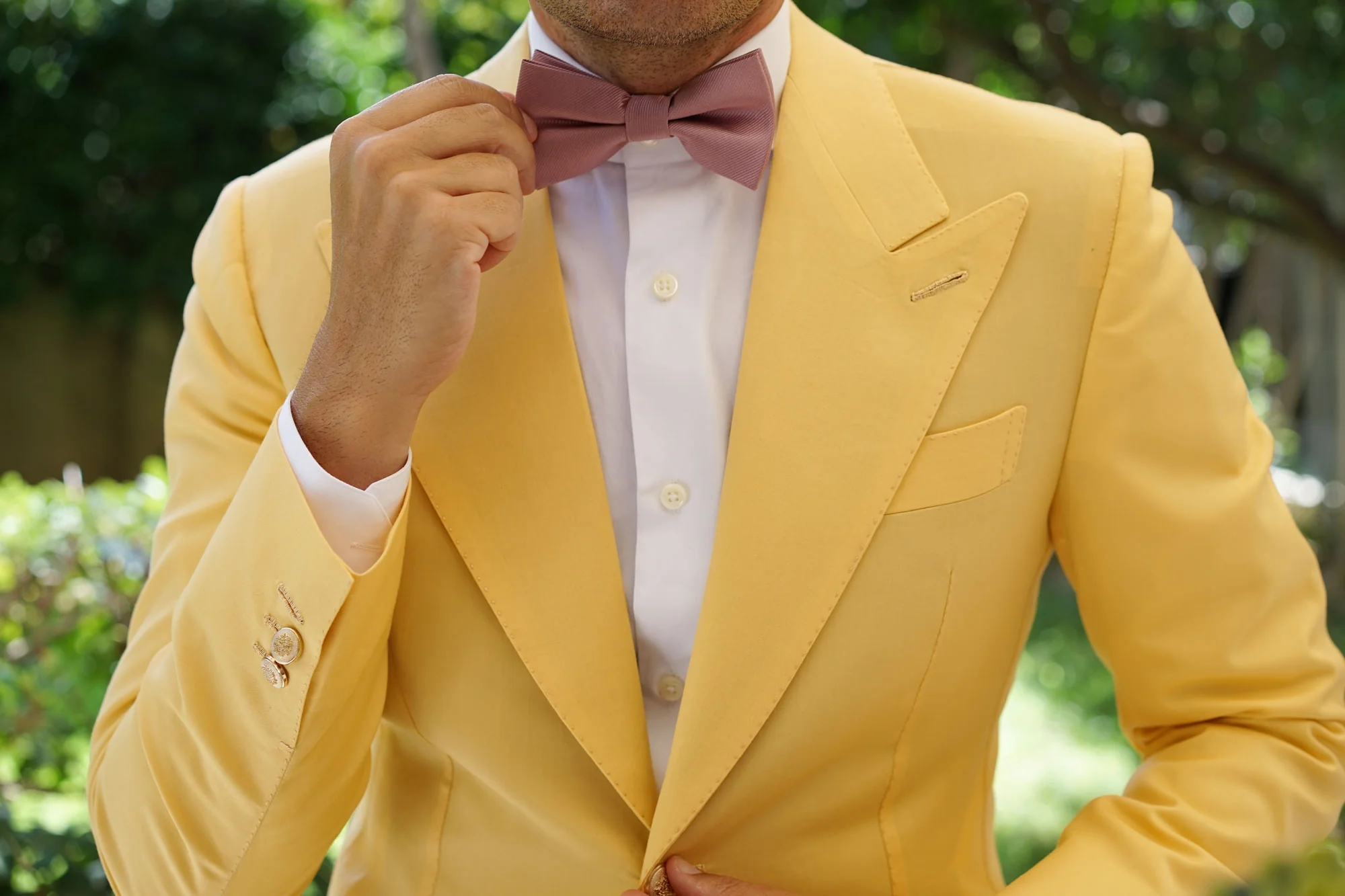 Dusty Rose Twill Bow Tie - Image 5